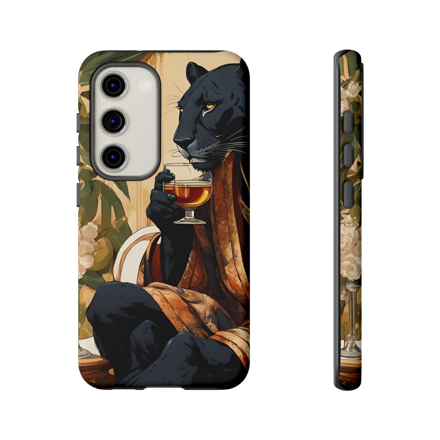 Hard Phone Case Whimsical Leopard Cat Phone Case, iPhone, Google Pixel, Samsung Galaxy Pixel, Cat Lover Gift, Gift for Him, Gift for Her