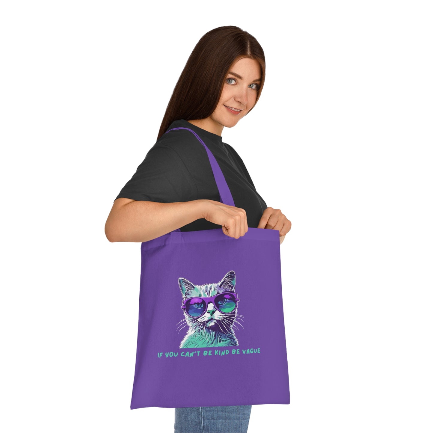 Cotton Tote Cute Sassy Cat If You Can't Be Kind be Vague