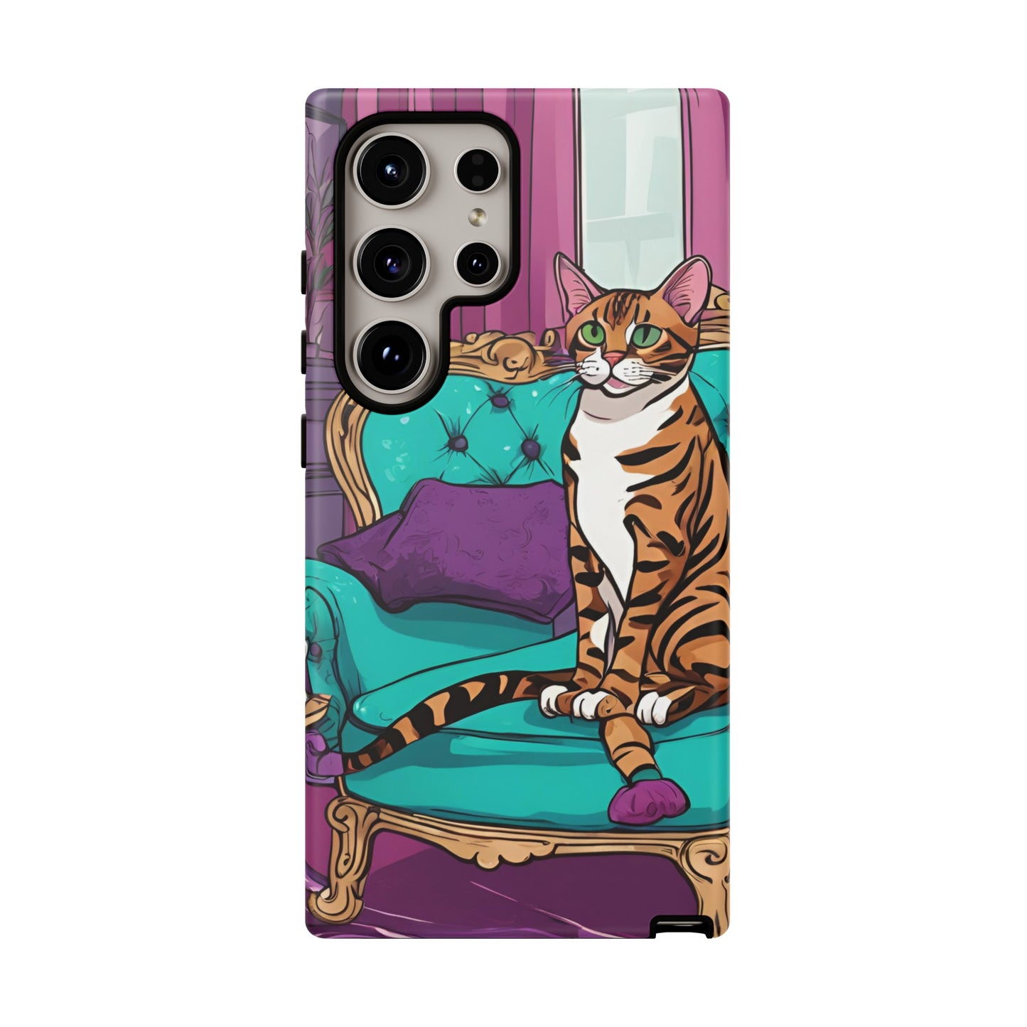 Hard Phone Case Whimsical Cat for iPhone 15, 14,13,12,11,X, Google Pixel, Samsung Galaxy, Cat Lover Gift, Gift for Her, Gift for Mom.