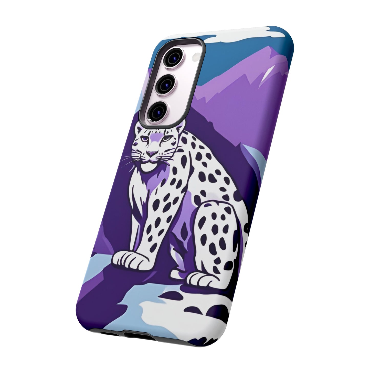 Hard Protective Phone Case,Whimsical Snow Leopard Phone Case, Cat Lover Gift, Gift for her , Gift for him,Gift for Mom, Gift for Dad