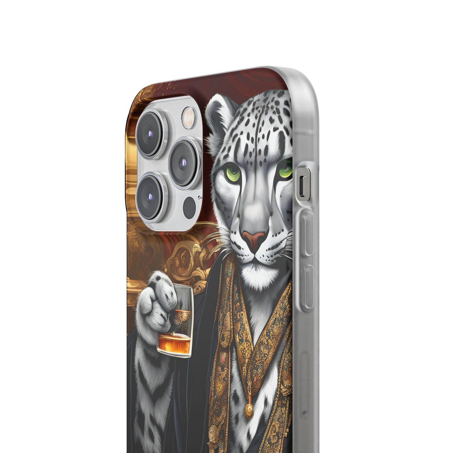 Flexi Whimsical Leopard case for iPhone 15,14,13,12,11,X,  Samsung Galaxy , Phone Cover, Cat Lover Gift, Gift for Him.