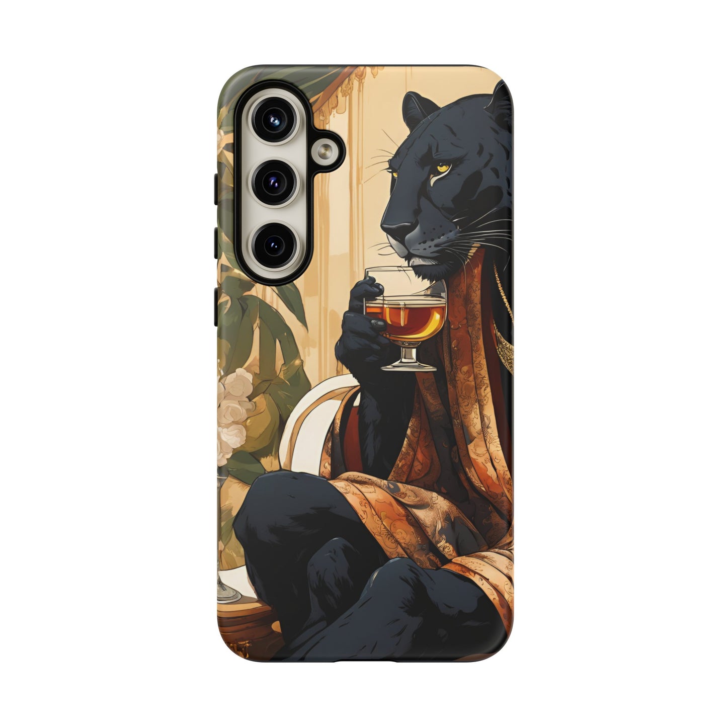 Hard Phone Case Whimsical Leopard Cat Phone Case, iPhone, Google Pixel, Samsung Galaxy Pixel, Cat Lover Gift, Gift for Him, Gift for Her