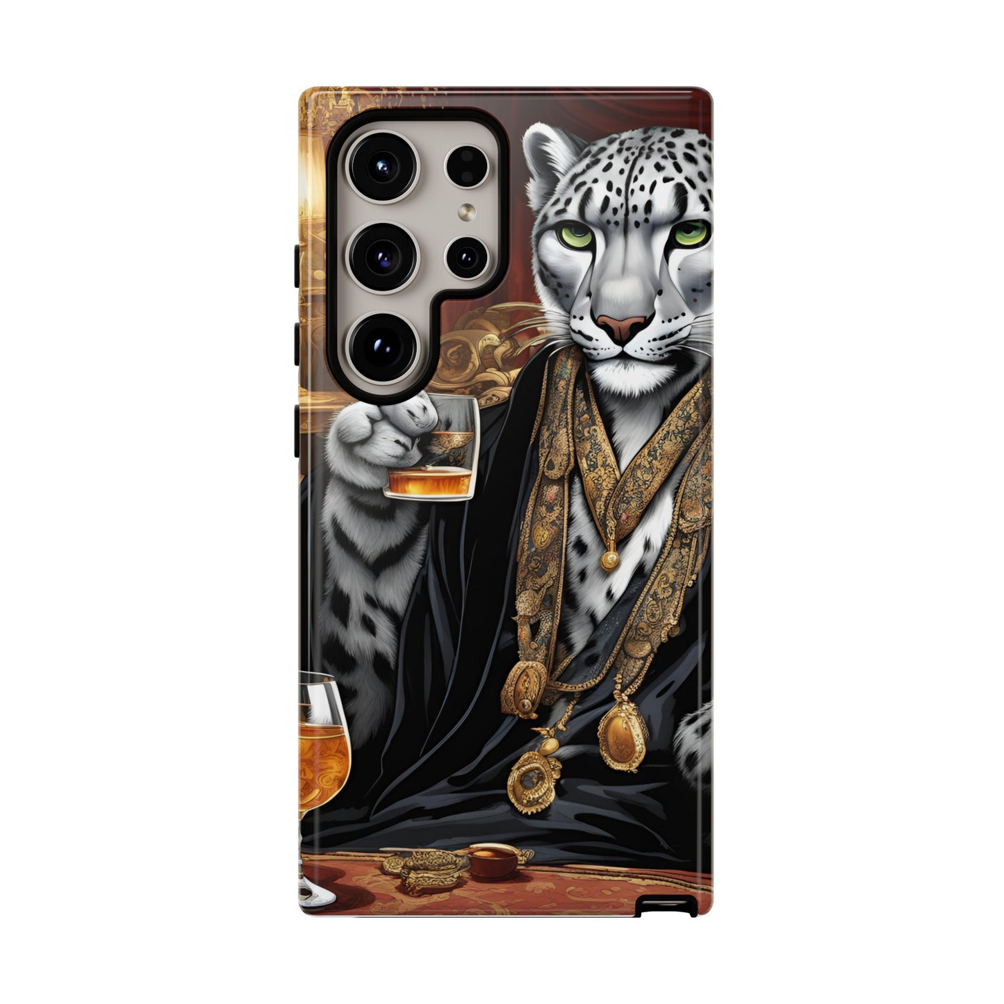 Hard Phone Case Whimsical Leopard Cat Phone Case, iPhone 15 14 13 , Samsung Galaxy Pixel Case,Cat Lover Gift, Gift for him,Gift for her