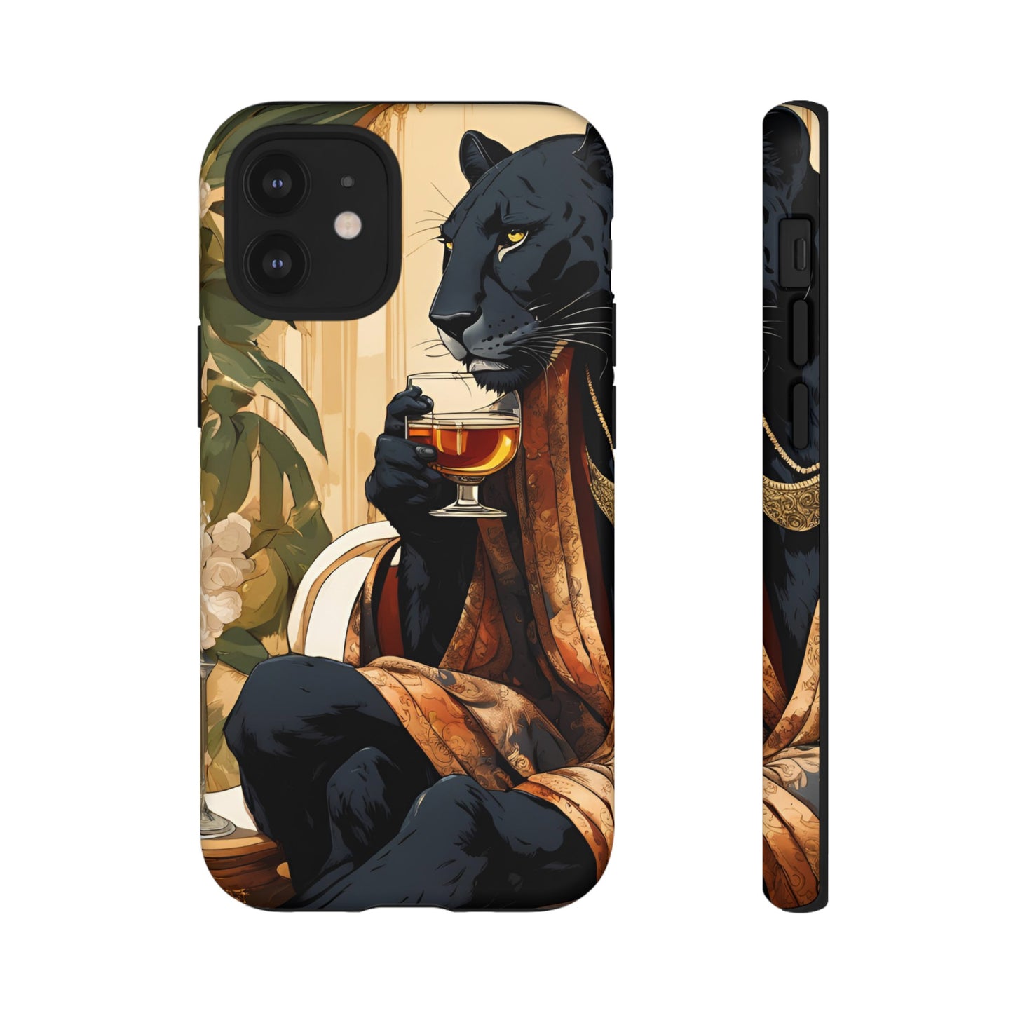 Hard Phone Case Whimsical Leopard Cat Phone Case, iPhone, Google Pixel, Samsung Galaxy Pixel, Cat Lover Gift, Gift for Him, Gift for Her