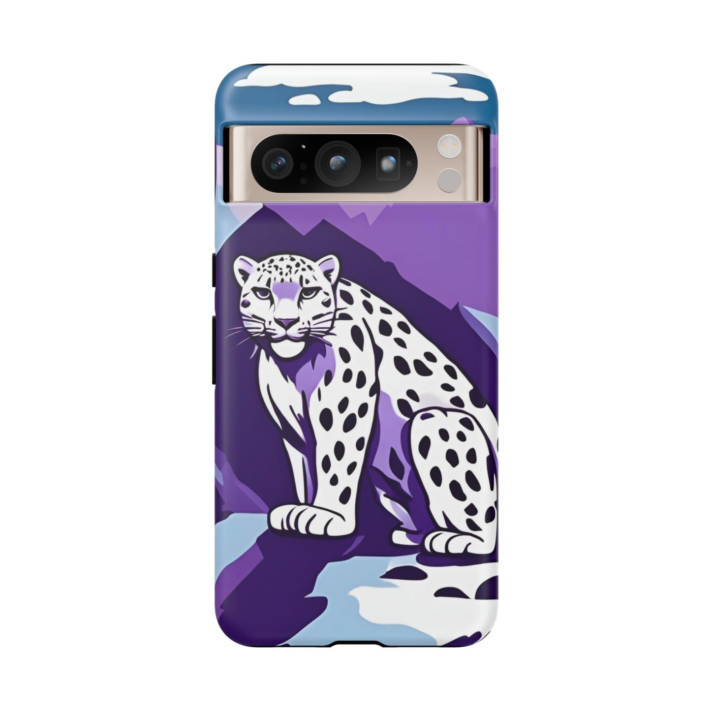 Hard Protective Phone Case,Whimsical Snow Leopard Phone Case, Cat Lover Gift, Gift for her , Gift for him,Gift for Mom, Gift for Dad