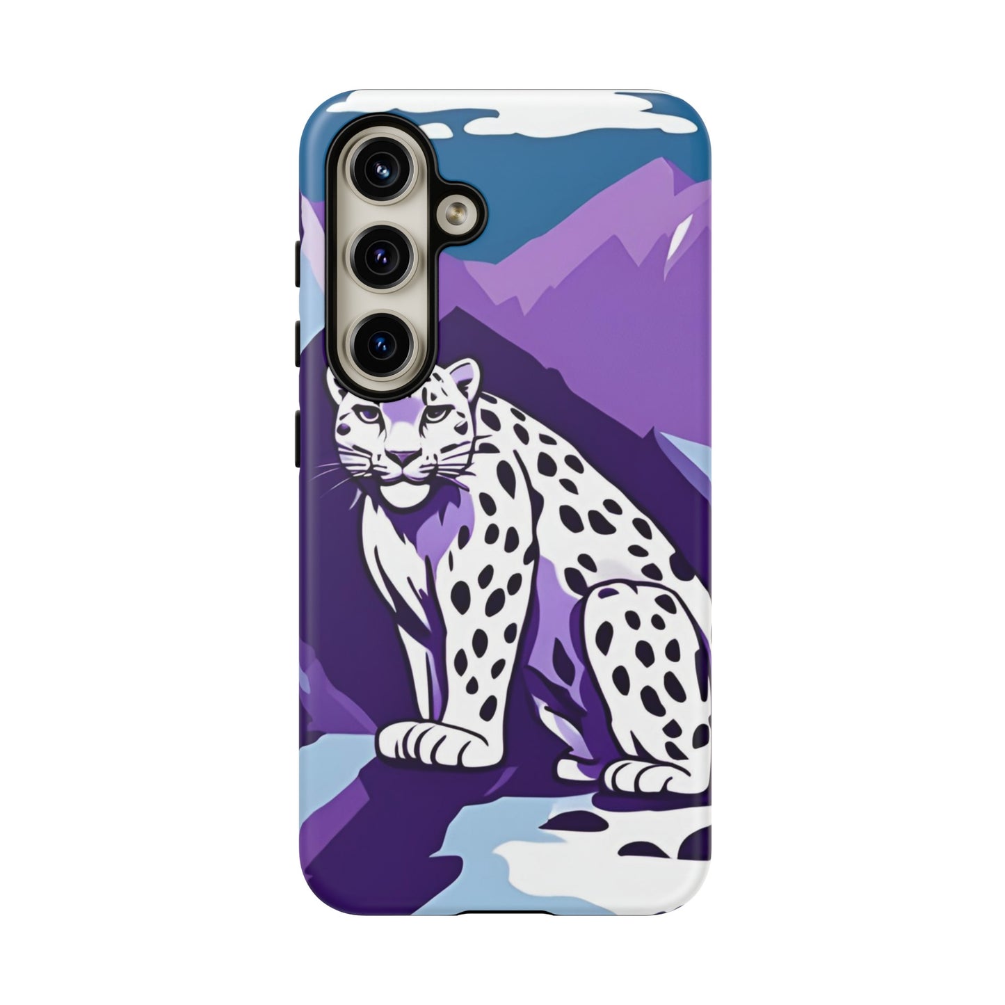 Hard Protective Phone Case,Whimsical Snow Leopard Phone Case, Cat Lover Gift, Gift for her , Gift for him,Gift for Mom, Gift for Dad