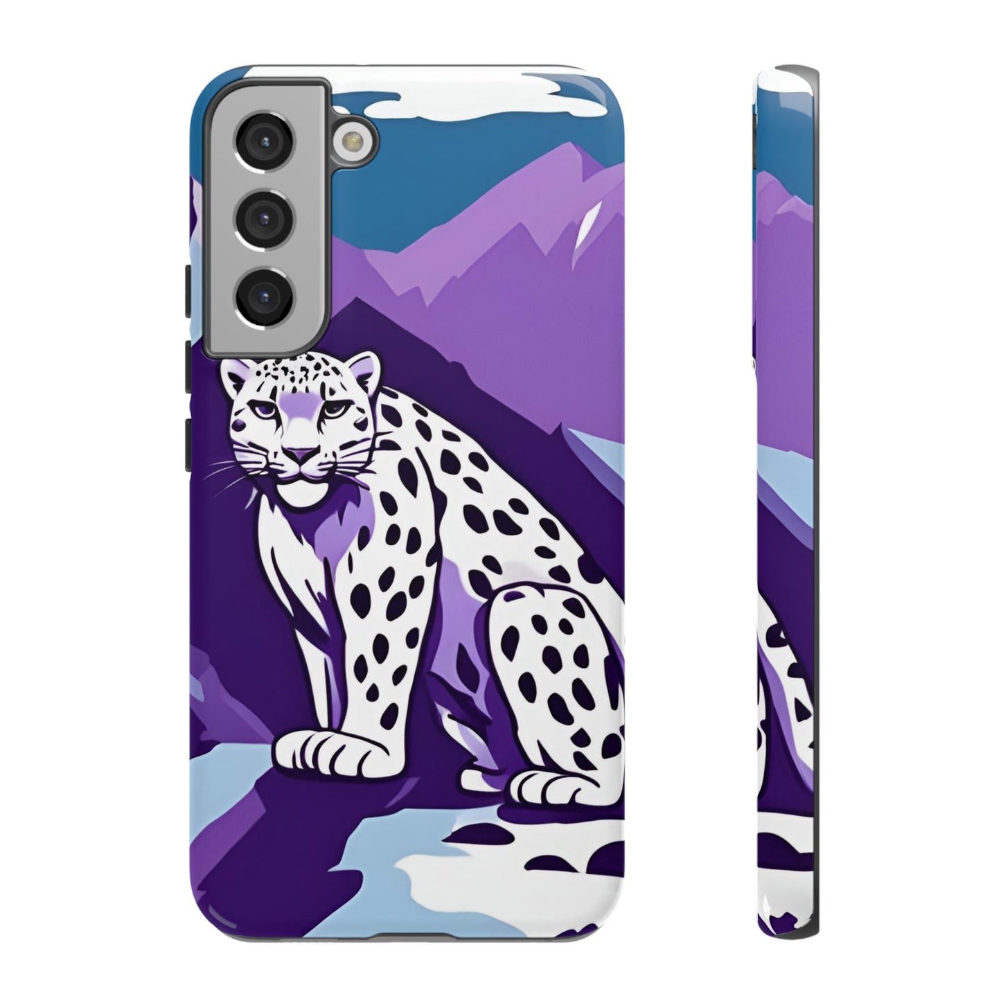 Hard Protective Phone Case,Whimsical Snow Leopard Phone Case, Cat Lover Gift, Gift for her , Gift for him,Gift for Mom, Gift for Dad