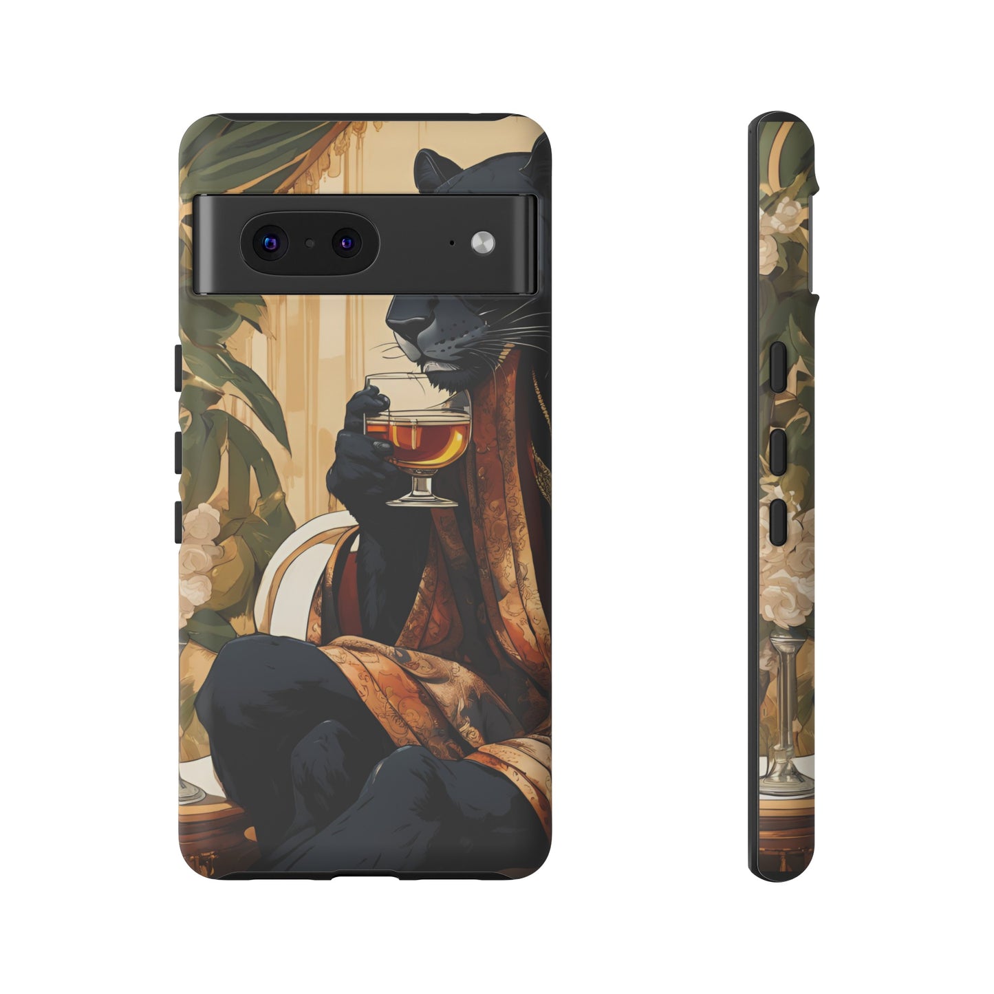 Hard Phone Case Whimsical Leopard Cat Phone Case, iPhone, Google Pixel, Samsung Galaxy Pixel, Cat Lover Gift, Gift for Him, Gift for Her