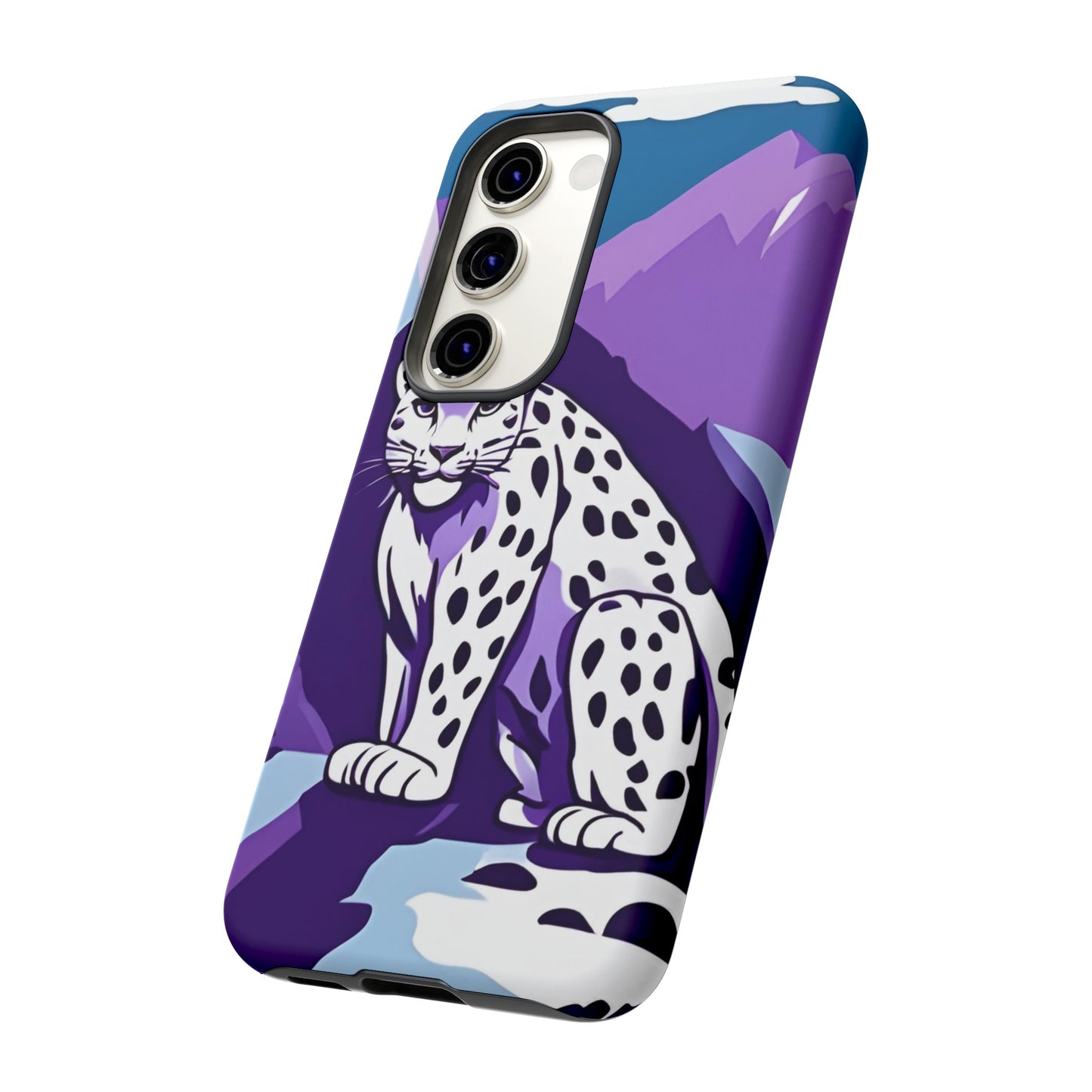 Hard Protective Phone Case,Whimsical Snow Leopard Phone Case, Cat Lover Gift, Gift for her , Gift for him,Gift for Mom, Gift for Dad