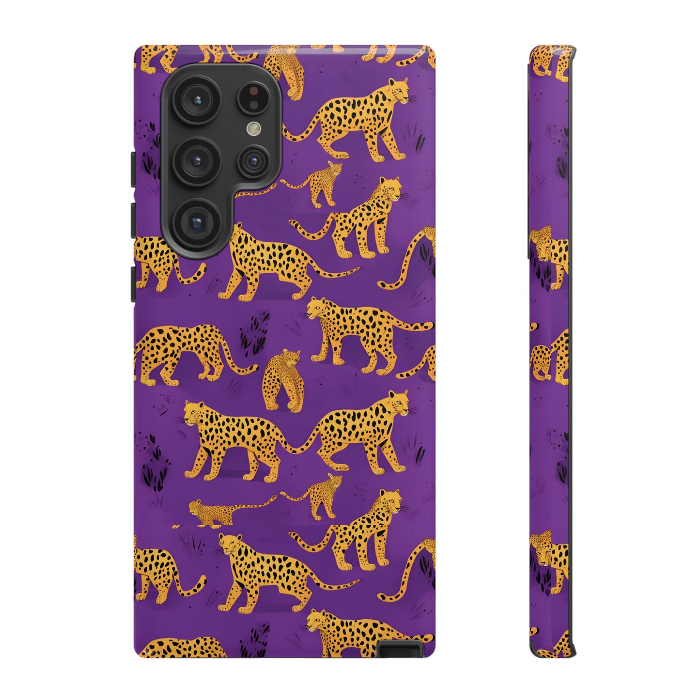 Hard Phone Case Purple Leopard, iPhone 15, 14,13,12,11,X Google Pixel, Samsung Galaxy