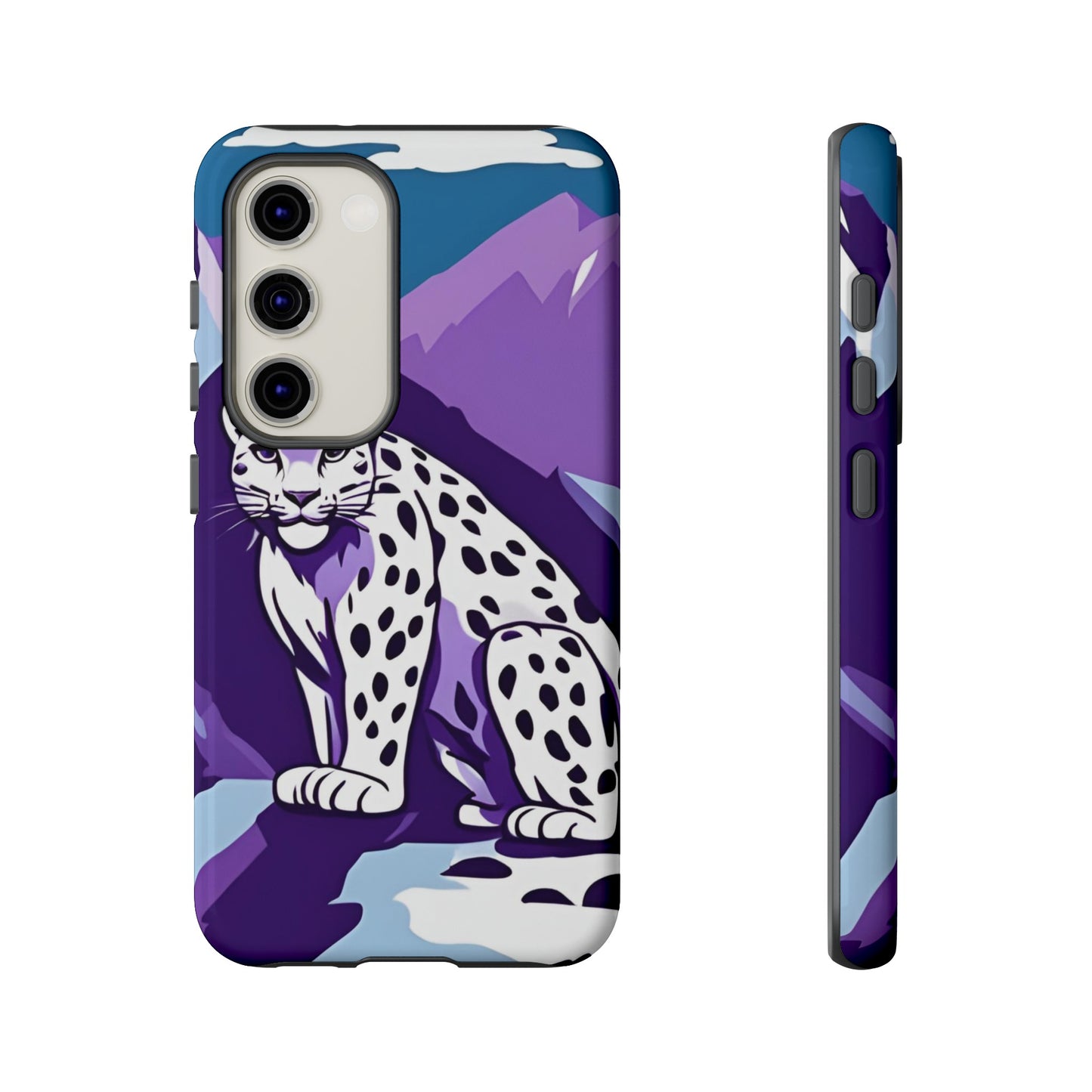 Hard Protective Phone Case,Whimsical Snow Leopard Phone Case, Cat Lover Gift, Gift for her , Gift for him,Gift for Mom, Gift for Dad