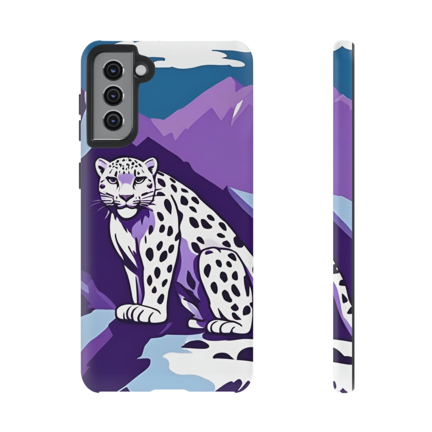 Hard Protective Phone Case,Whimsical Snow Leopard Phone Case, Cat Lover Gift, Gift for her , Gift for him,Gift for Mom, Gift for Dad