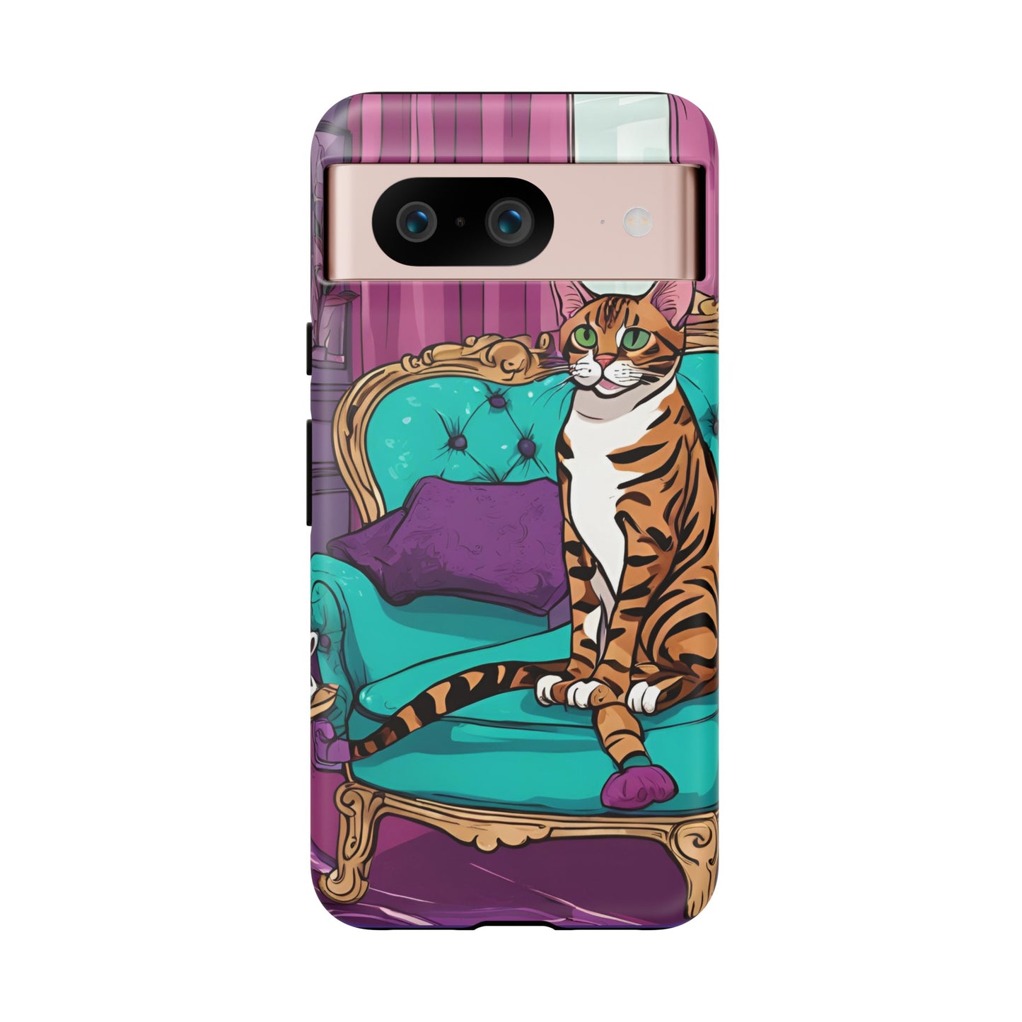 Hard Phone Case Whimsical Cat for iPhone 15, 14,13,12,11,X, Google Pixel, Samsung Galaxy, Cat Lover Gift, Gift for Her, Gift for Mom.