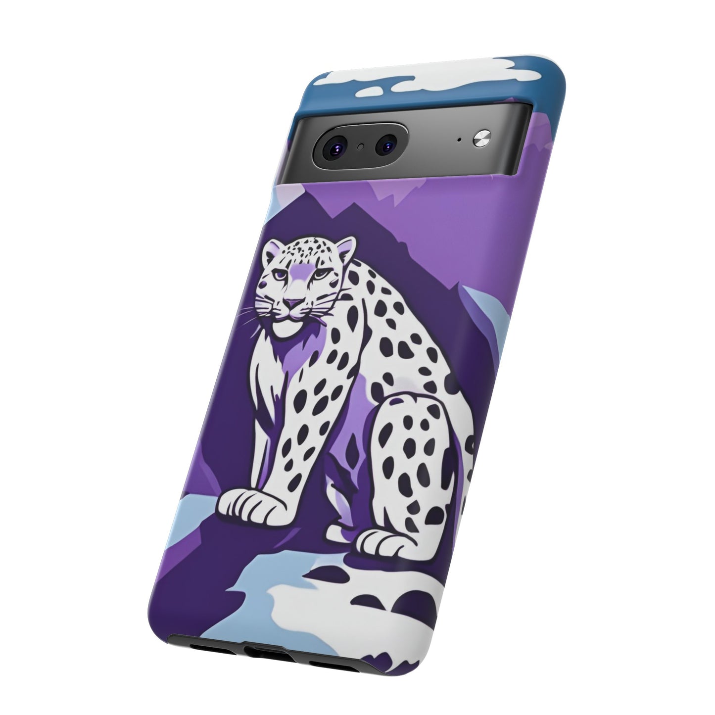 Hard Protective Phone Case,Whimsical Snow Leopard Phone Case, Cat Lover Gift, Gift for her , Gift for him,Gift for Mom, Gift for Dad