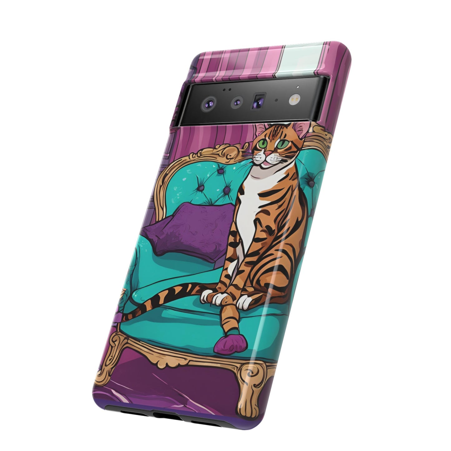 Hard Phone Case Whimsical Cat for iPhone 15, 14,13,12,11,X, Google Pixel, Samsung Galaxy, Cat Lover Gift, Gift for Her, Gift for Mom.