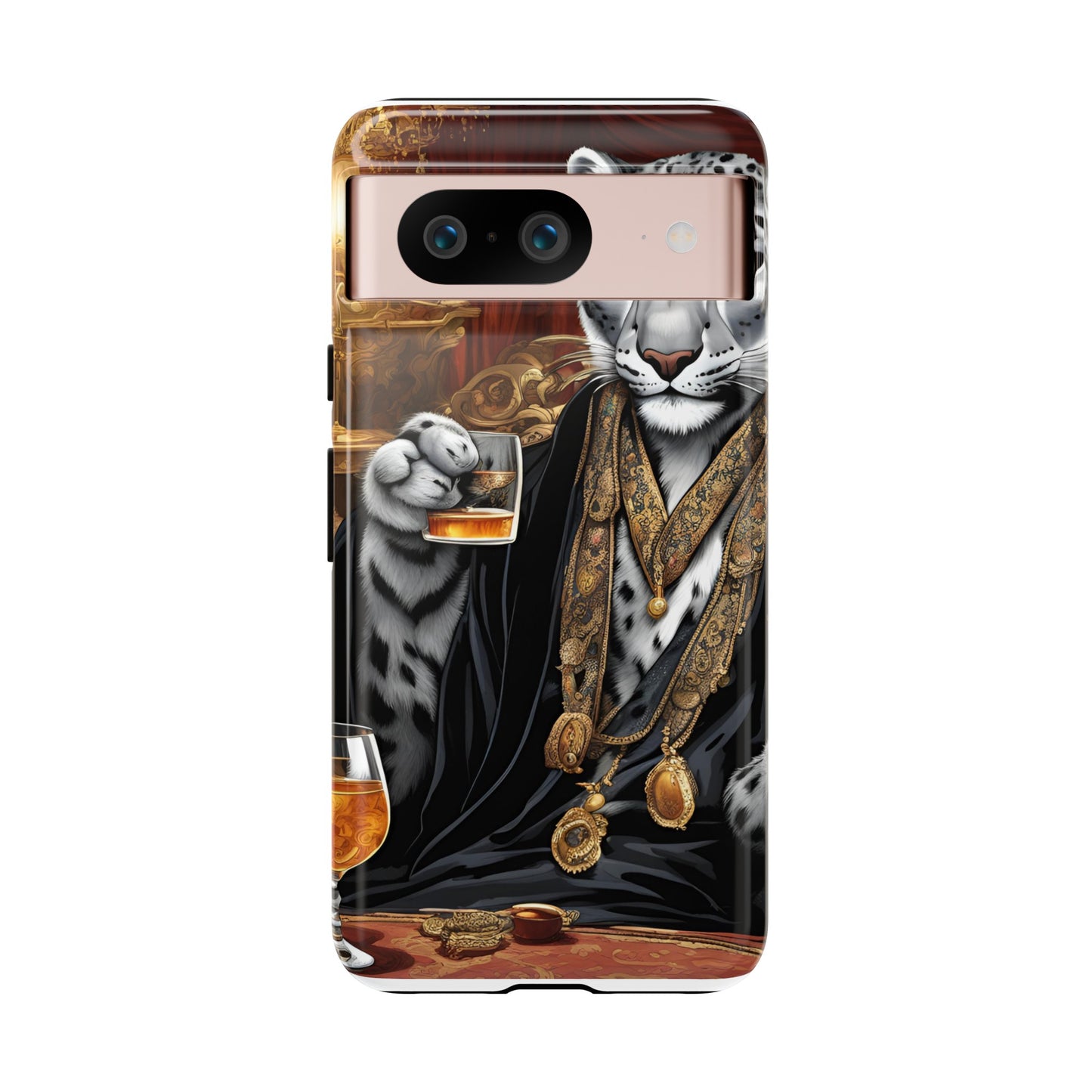 Hard Phone Case Whimsical Leopard Cat Phone Case, iPhone 15 14 13 , Samsung Galaxy Pixel Case,Cat Lover Gift, Gift for him,Gift for her