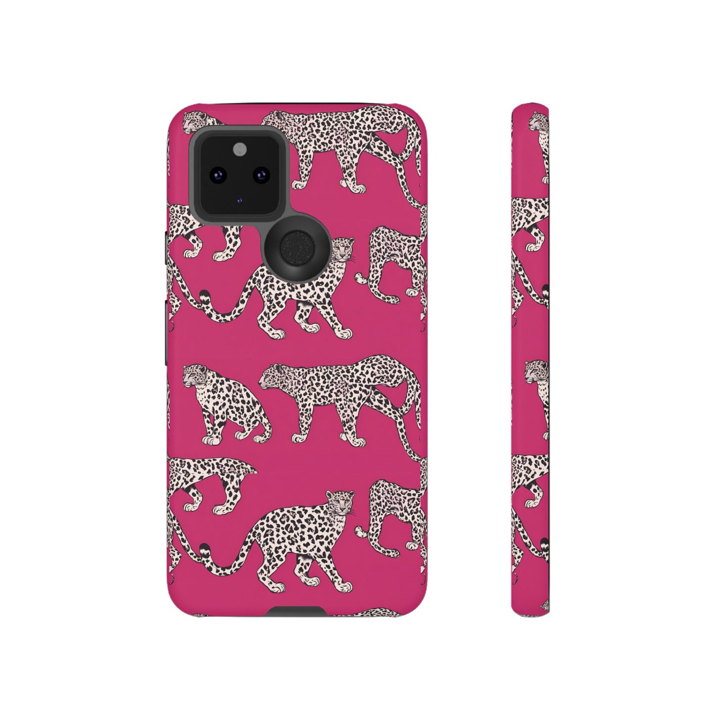 Leopard Pink Hard Phone Case for iPhone, 15, 14,13,12,11,X Google Pixel, Samsung Galaxy Phone. Cat Lover Gift, Gift for Her.