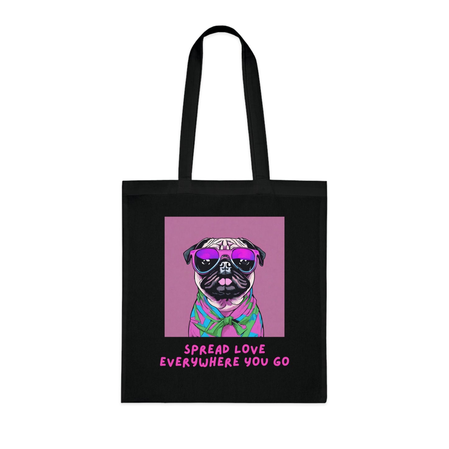 Cotton Tote Cute Pug Spread Lover Wherever You Go