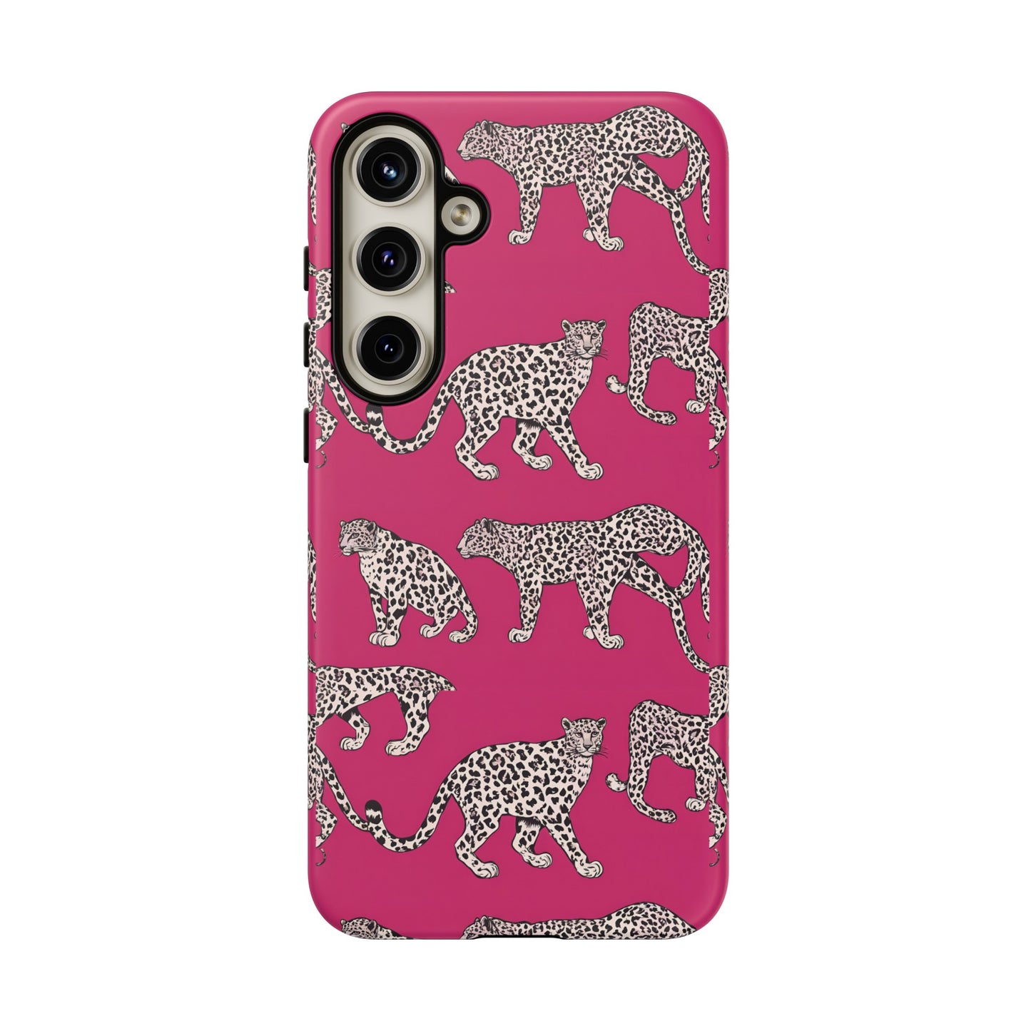 Leopard Pink Hard Phone Case for iPhone, 15, 14,13,12,11,X Google Pixel, Samsung Galaxy Phone. Cat Lover Gift, Gift for Her.