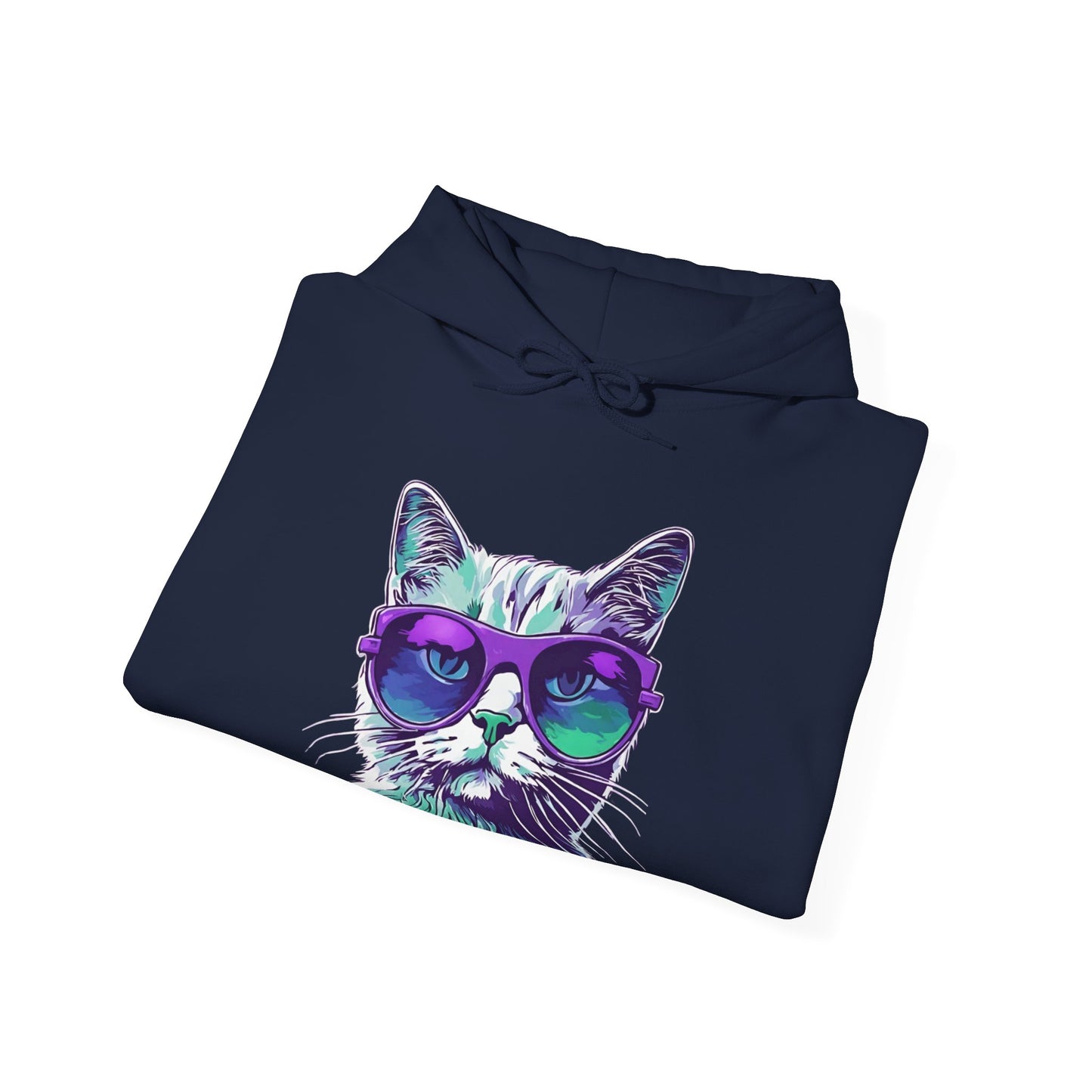 Colourful Cat Hoodie, Hoodie for Women, Women's Hoody, Cat Clothing for Women.