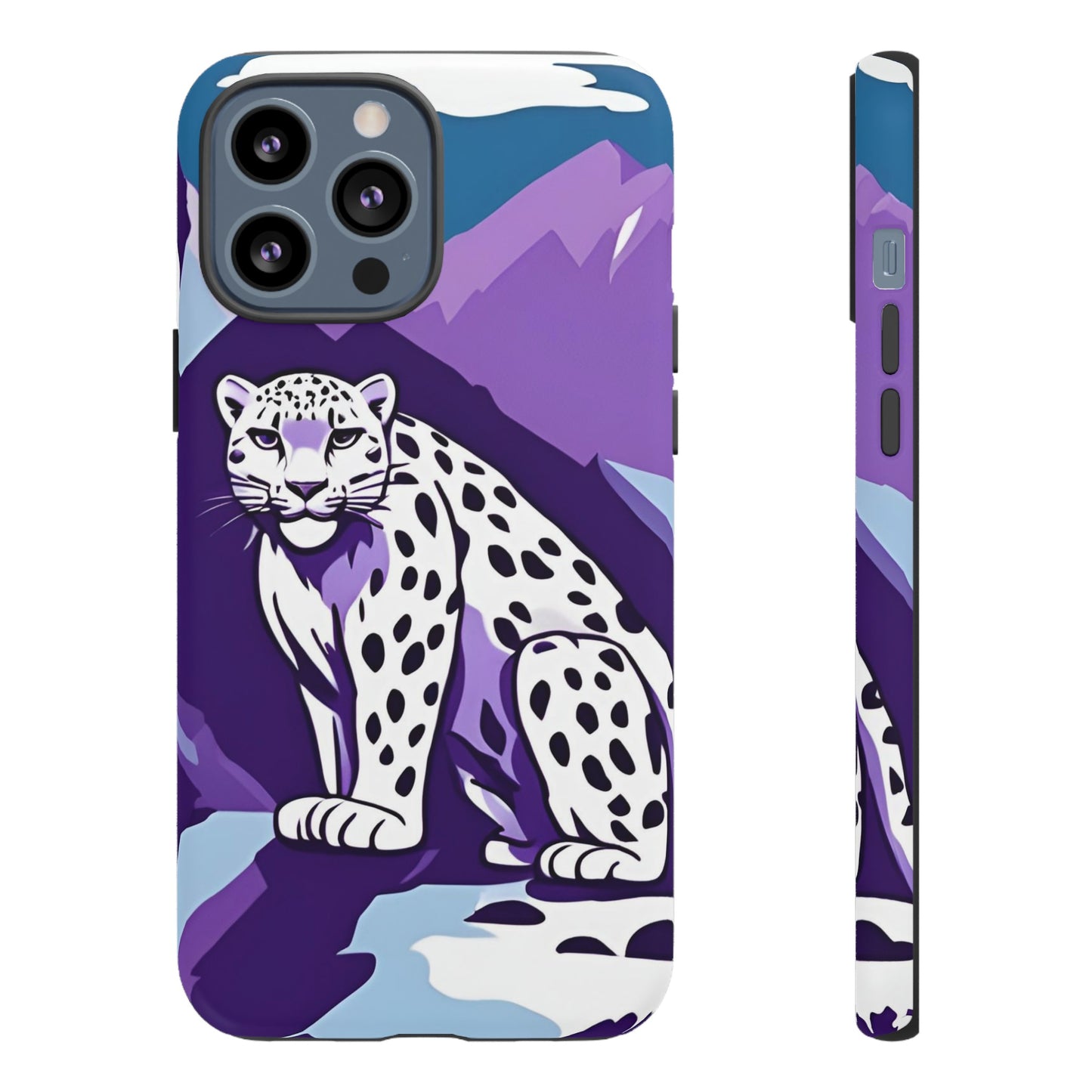 Hard Protective Phone Case,Whimsical Snow Leopard Phone Case, Cat Lover Gift, Gift for her , Gift for him,Gift for Mom, Gift for Dad