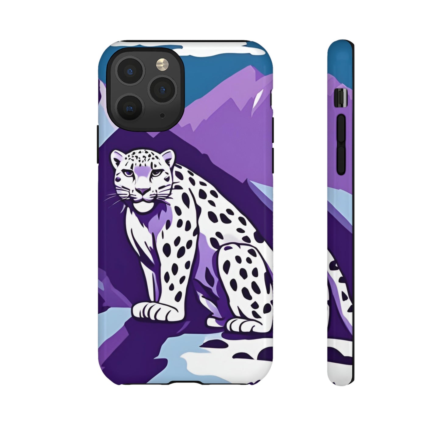 Hard Protective Phone Case,Whimsical Snow Leopard Phone Case, Cat Lover Gift, Gift for her , Gift for him,Gift for Mom, Gift for Dad