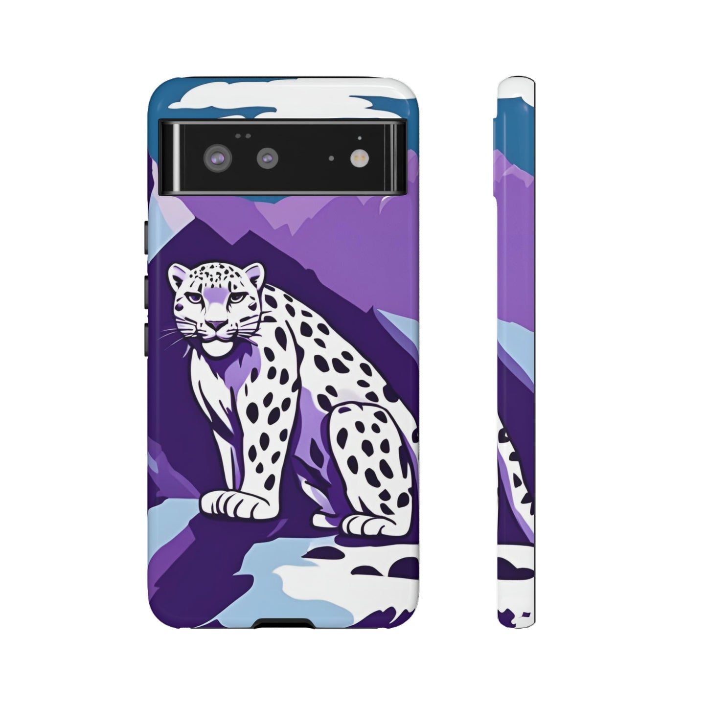 Hard Protective Phone Case,Whimsical Snow Leopard Phone Case, Cat Lover Gift, Gift for her , Gift for him,Gift for Mom, Gift for Dad