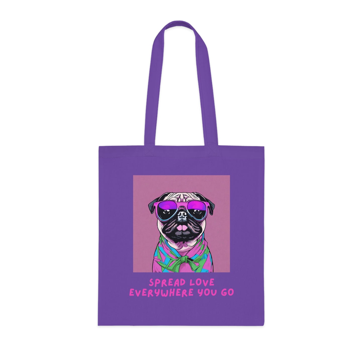 Cotton Tote Cute Pug Spread Lover Wherever You Go