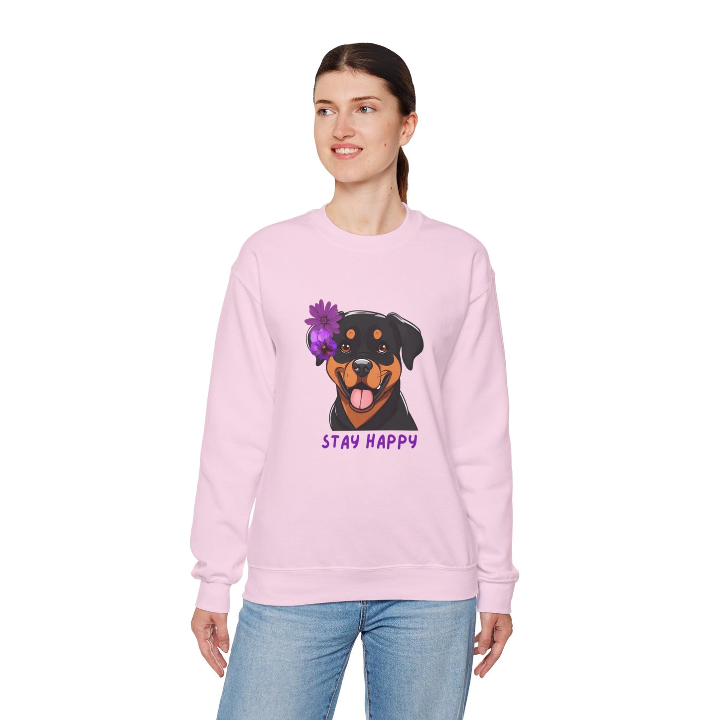 Dog Sweatshirt Cute Rottweiler Dog Lover Unisex Heavy Blend™ Crewneck Sweatshirt