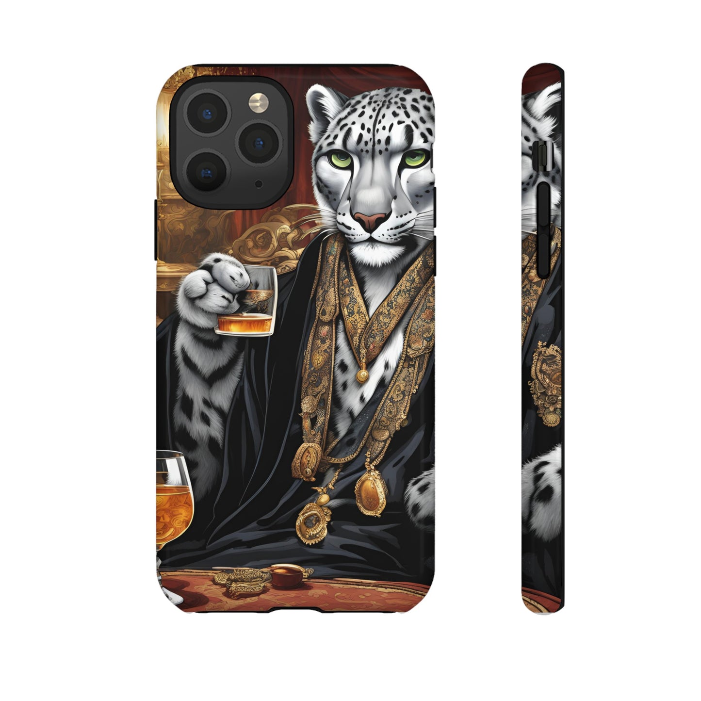 Hard Phone Case Whimsical Leopard Cat Phone Case, iPhone 15 14 13 , Samsung Galaxy Pixel Case,Cat Lover Gift, Gift for him,Gift for her