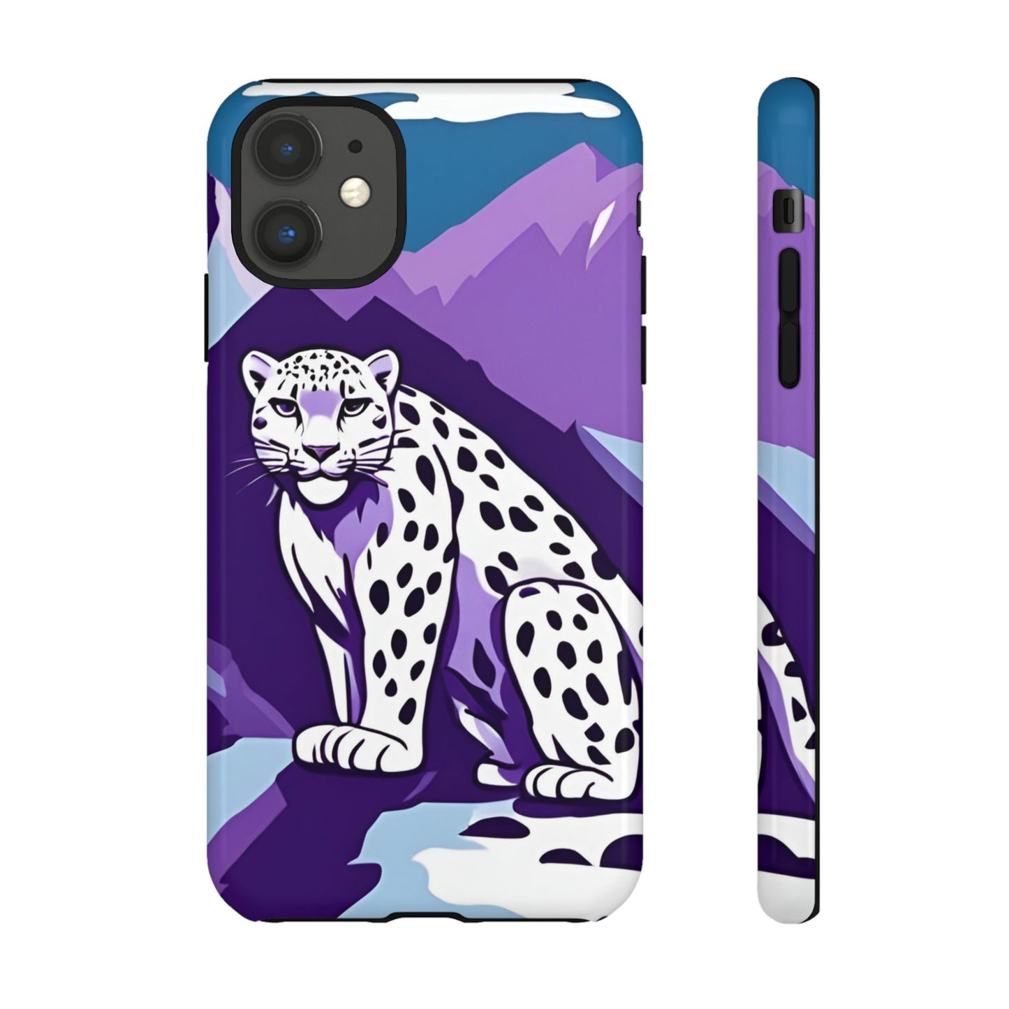 Hard Protective Phone Case,Whimsical Snow Leopard Phone Case, Cat Lover Gift, Gift for her , Gift for him,Gift for Mom, Gift for Dad