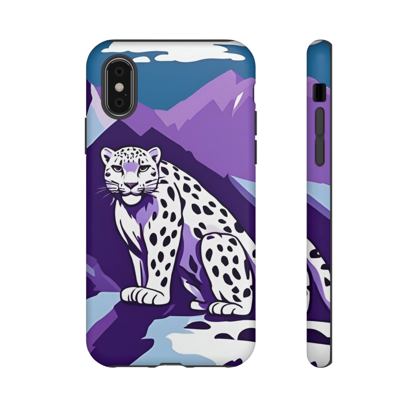 Hard Protective Phone Case,Whimsical Snow Leopard Phone Case, Cat Lover Gift, Gift for her , Gift for him,Gift for Mom, Gift for Dad