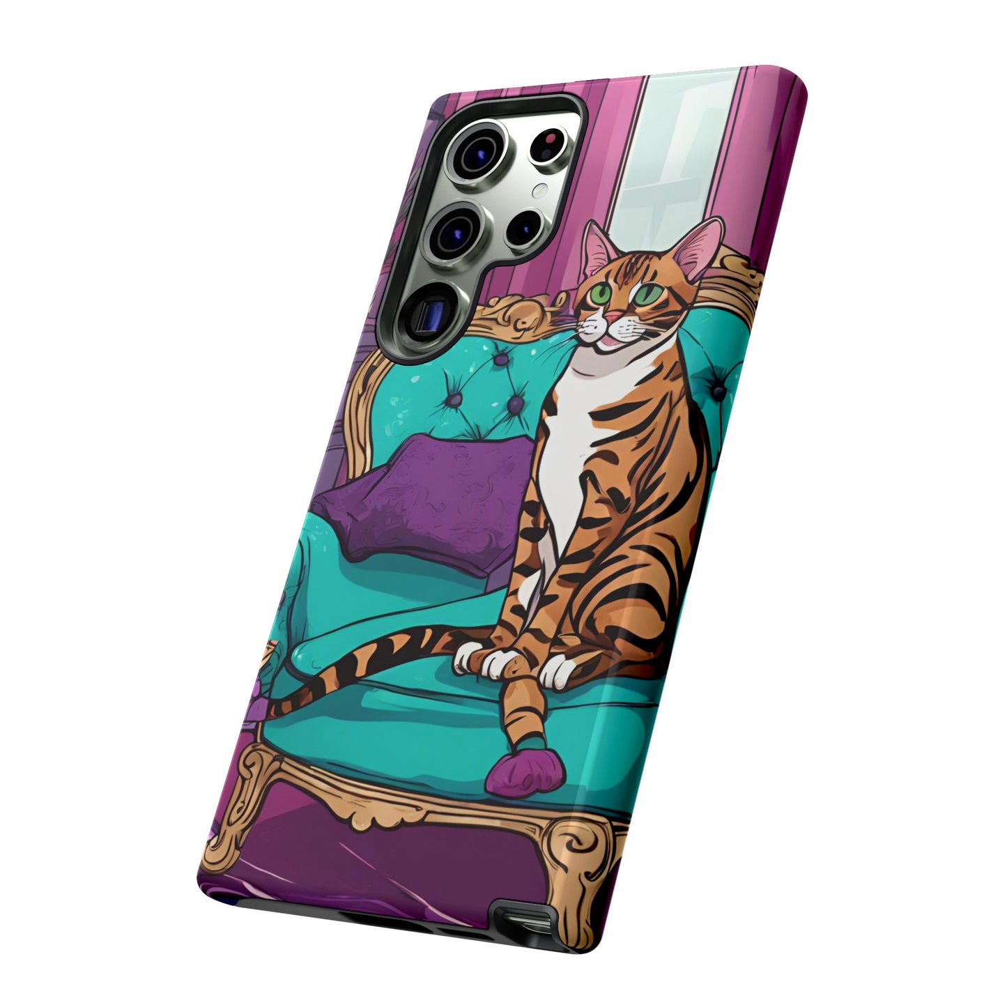 Hard Phone Case Whimsical Cat for iPhone 15, 14,13,12,11,X, Google Pixel, Samsung Galaxy, Cat Lover Gift, Gift for Her, Gift for Mom.