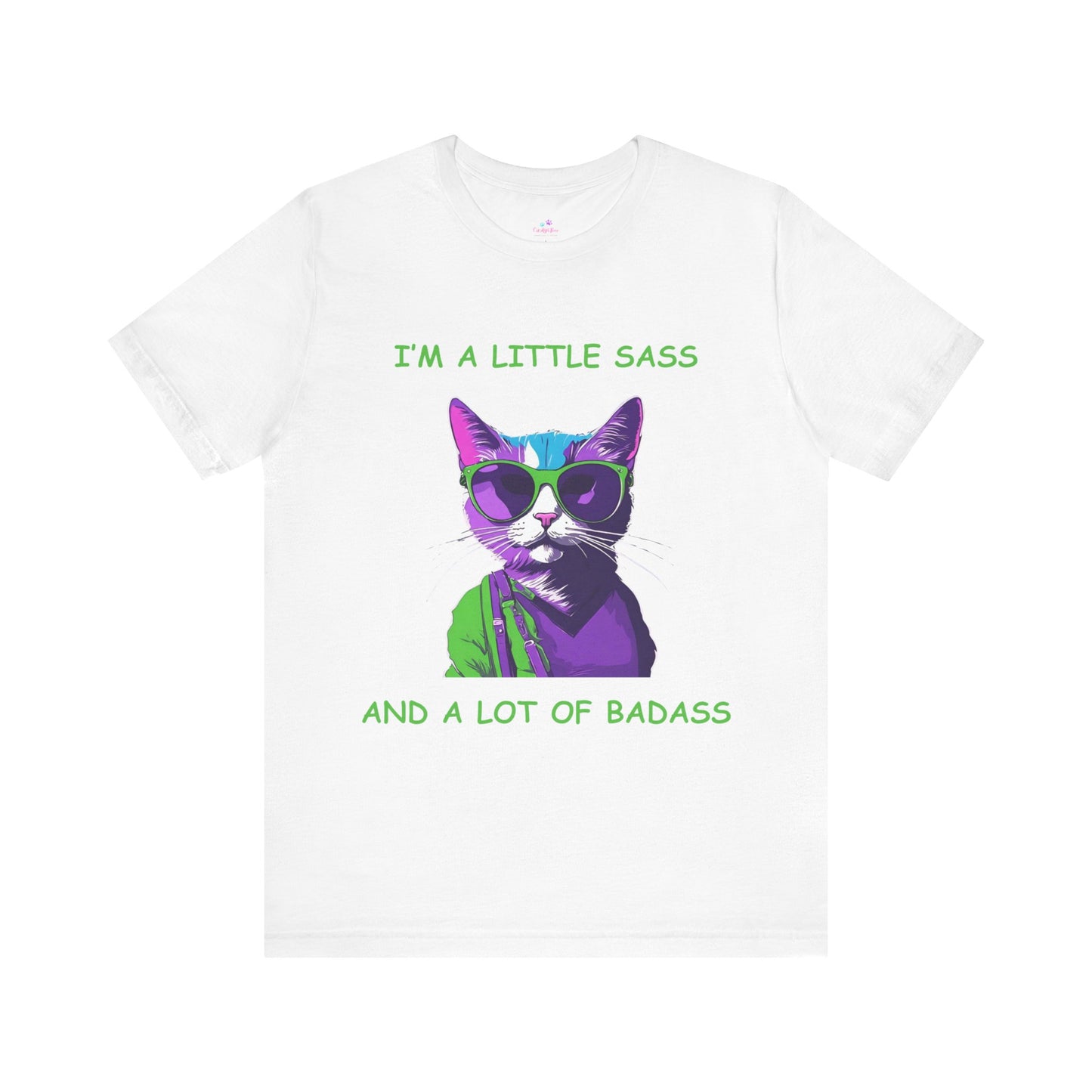 Cat T-Shirt ,I'm a Little Sass and a Lot of Badass Cotton Short Sleeve