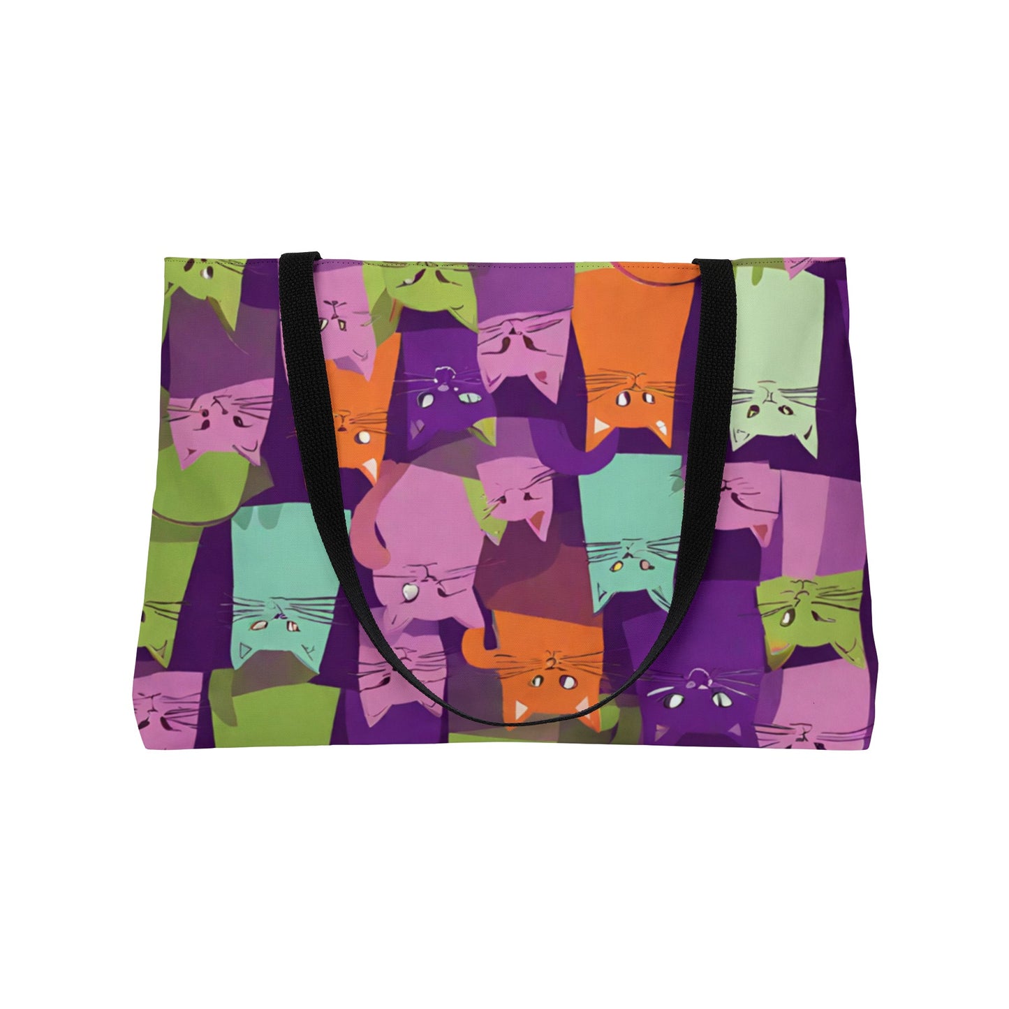 Cute Cat Colourful Weekender Tote Bag