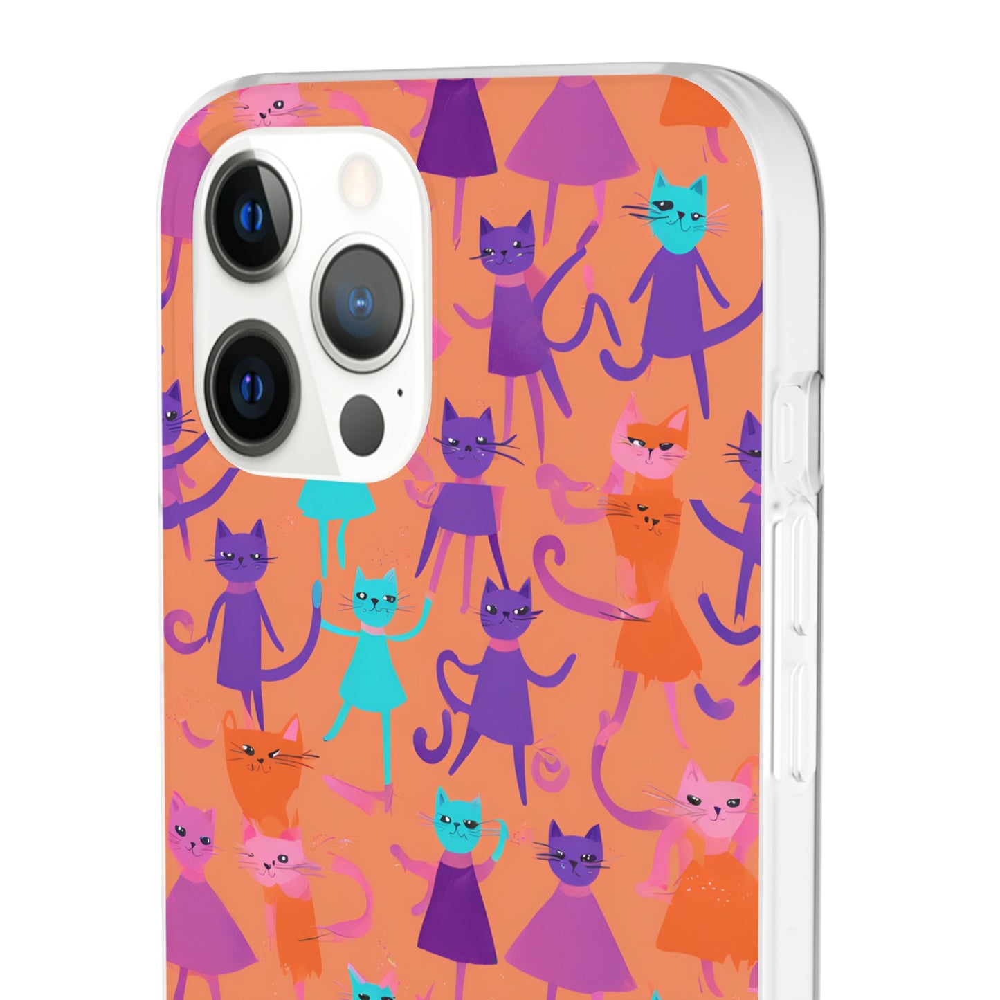 Flexi Cat Phone Case, iPhone 15 14 13 , Samsung Galaxy Pixel Protective Case,Cat Lover Gift, Cat Lover Phone Case, Gift for Her, Gift for Kids