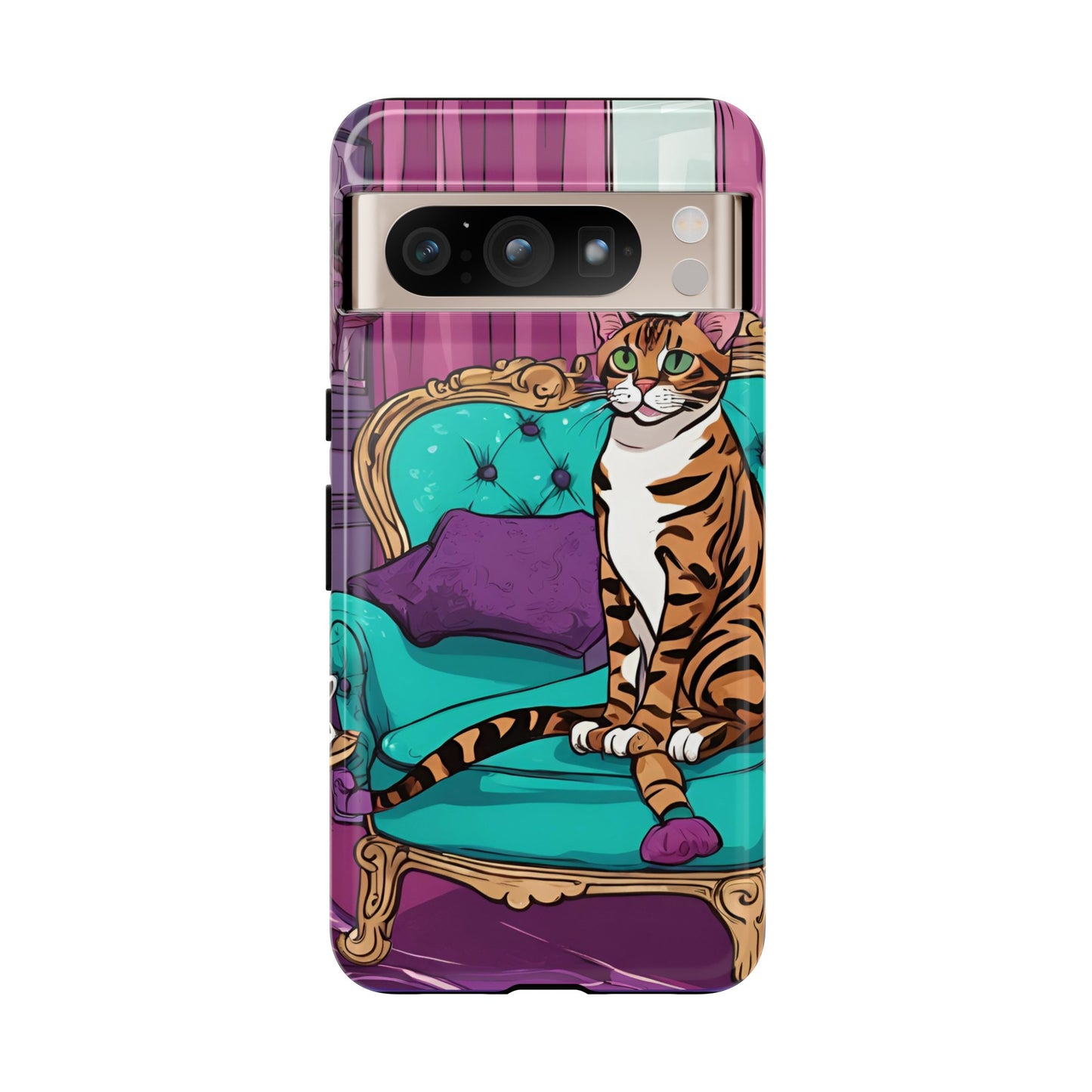 Hard Phone Case Whimsical Cat for iPhone 15, 14,13,12,11,X, Google Pixel, Samsung Galaxy, Cat Lover Gift, Gift for Her, Gift for Mom.