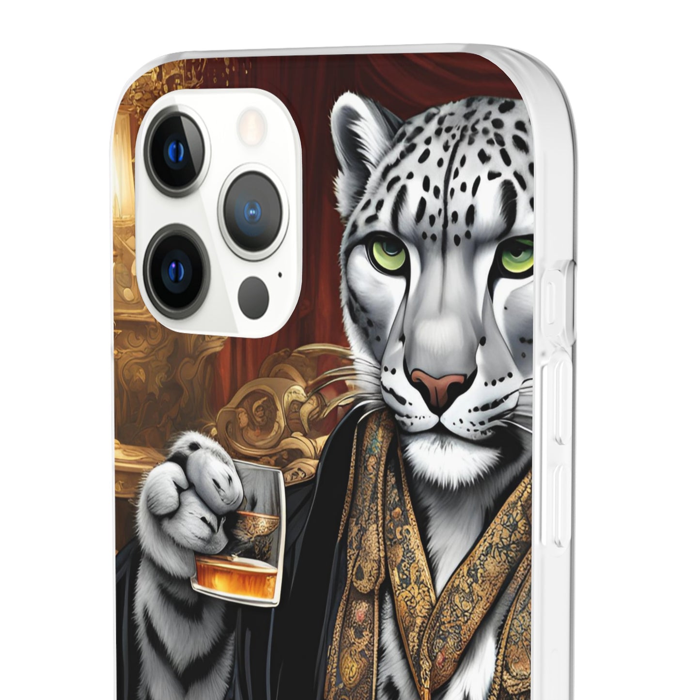 Flexi Whimsical Leopard case for iPhone 15,14,13,12,11,X,  Samsung Galaxy , Phone Cover, Cat Lover Gift, Gift for Him.