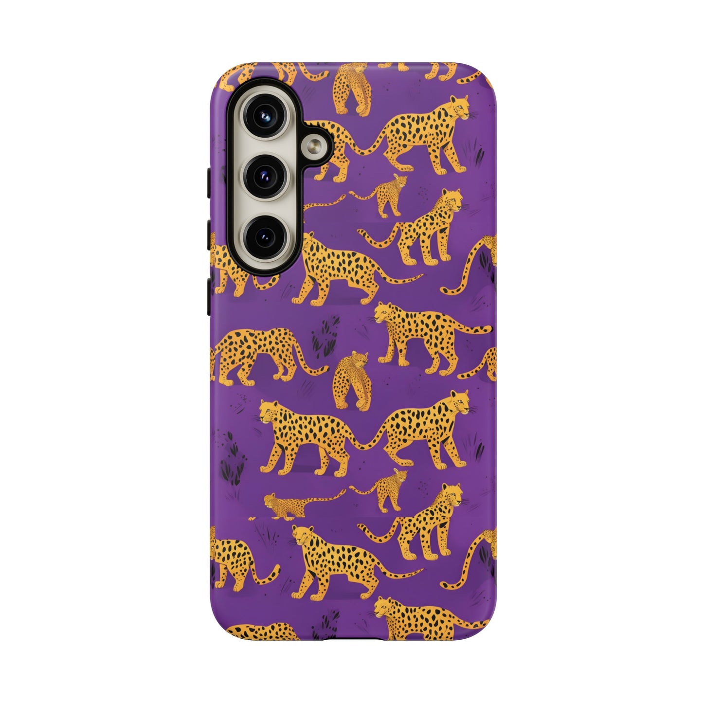 Hard Phone Case Purple Leopard, iPhone 15, 14,13,12,11,X Google Pixel, Samsung Galaxy