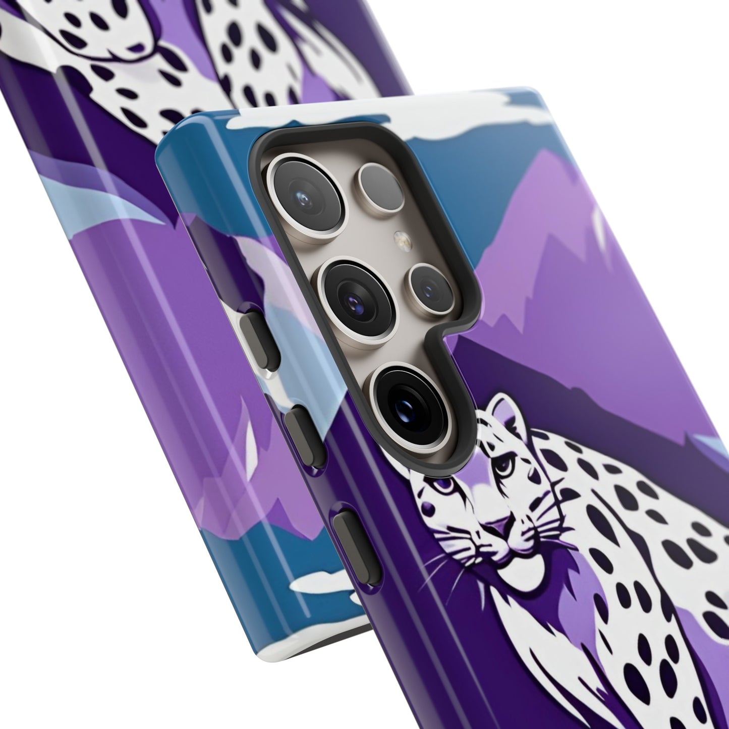 Hard Protective Phone Case,Whimsical Snow Leopard Phone Case, Cat Lover Gift, Gift for her , Gift for him,Gift for Mom, Gift for Dad