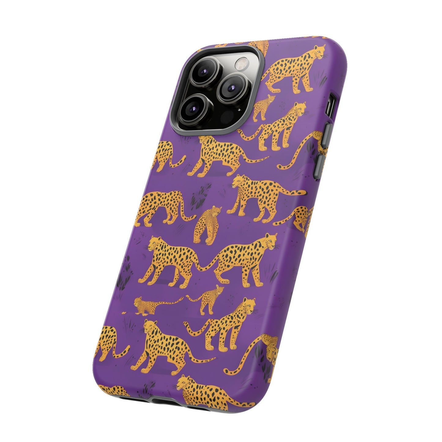 Hard Phone Case Purple Leopard, iPhone 15, 14,13,12,11,X Google Pixel, Samsung Galaxy