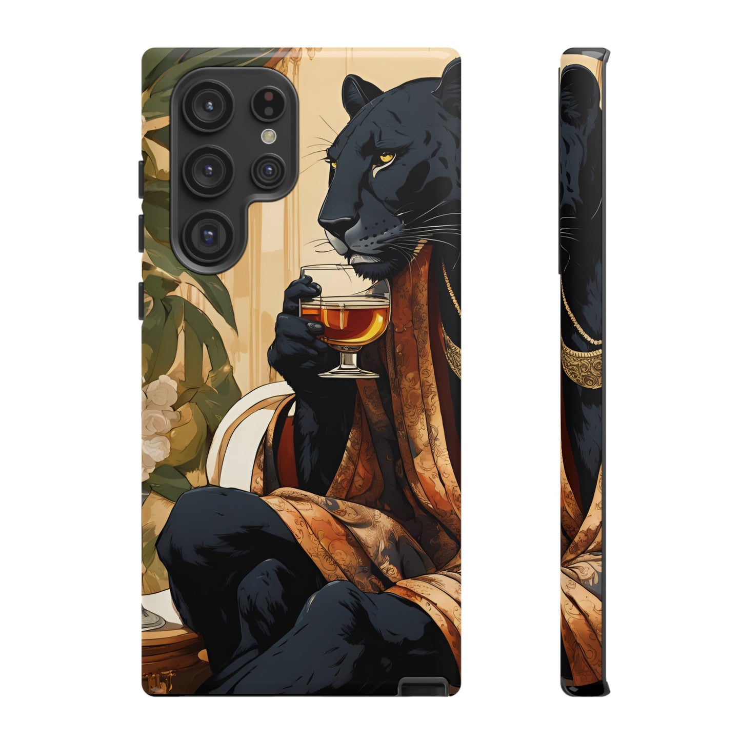 Hard Phone Case Whimsical Leopard Cat Phone Case, iPhone, Google Pixel, Samsung Galaxy Pixel, Cat Lover Gift, Gift for Him, Gift for Her