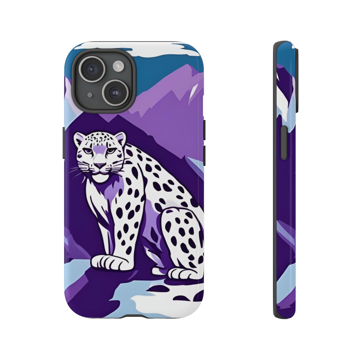 Hard Protective Phone Case,Whimsical Snow Leopard Phone Case, Cat Lover Gift, Gift for her , Gift for him,Gift for Mom, Gift for Dad