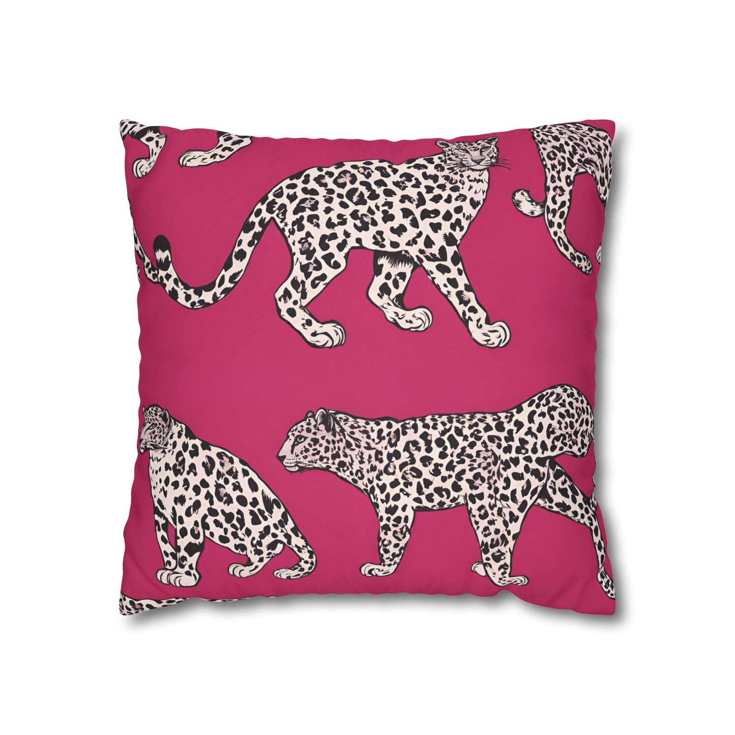 Leopard Pink Cushion Cover, Cat Lover Gift, Home Decor, Gift for Her, Gift for Mom, Birthday Gift, Animal Lover Gift