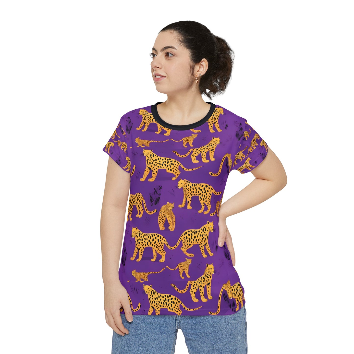 Purple Leopard Print Shirt, Cat Lover Shirt, Big Cat Lover Gift, Gift for Women, Gift for Her, Ladies Tee, Summer TShirt, Gift for Mom