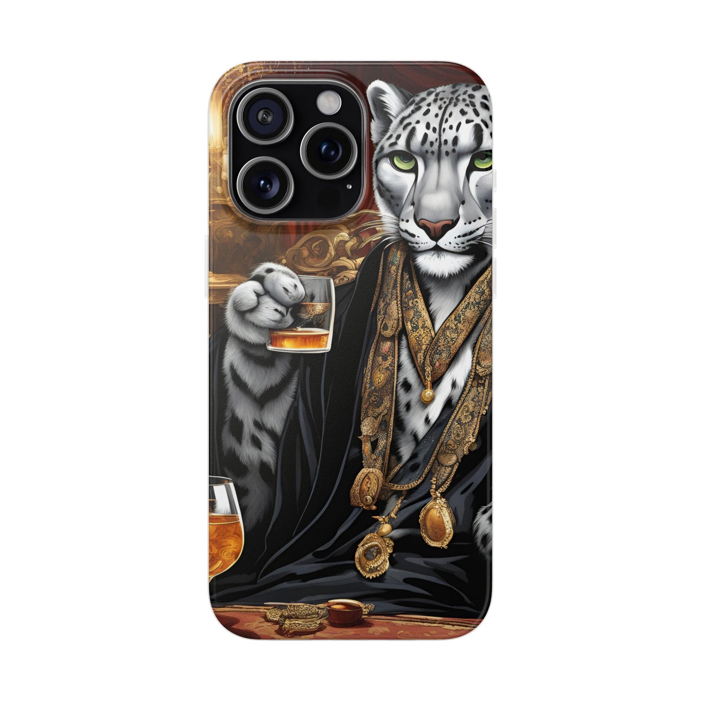 Flexi Whimsical Leopard case for iPhone 15,14,13,12,11,X,  Samsung Galaxy , Phone Cover, Cat Lover Gift, Gift for Him.