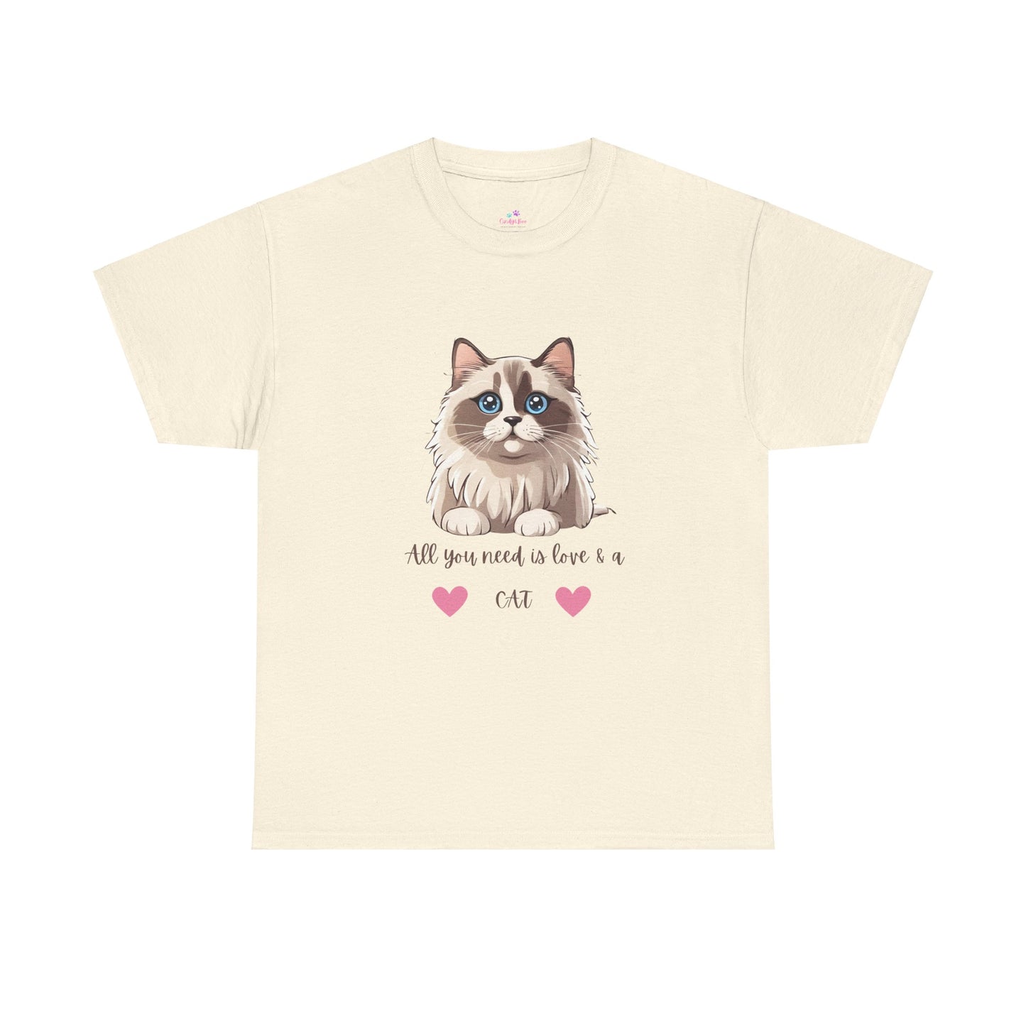 Cute  Cat T-Shirt All You Need is Love & a Cat Unisex Jersey Short Sleeve Tee