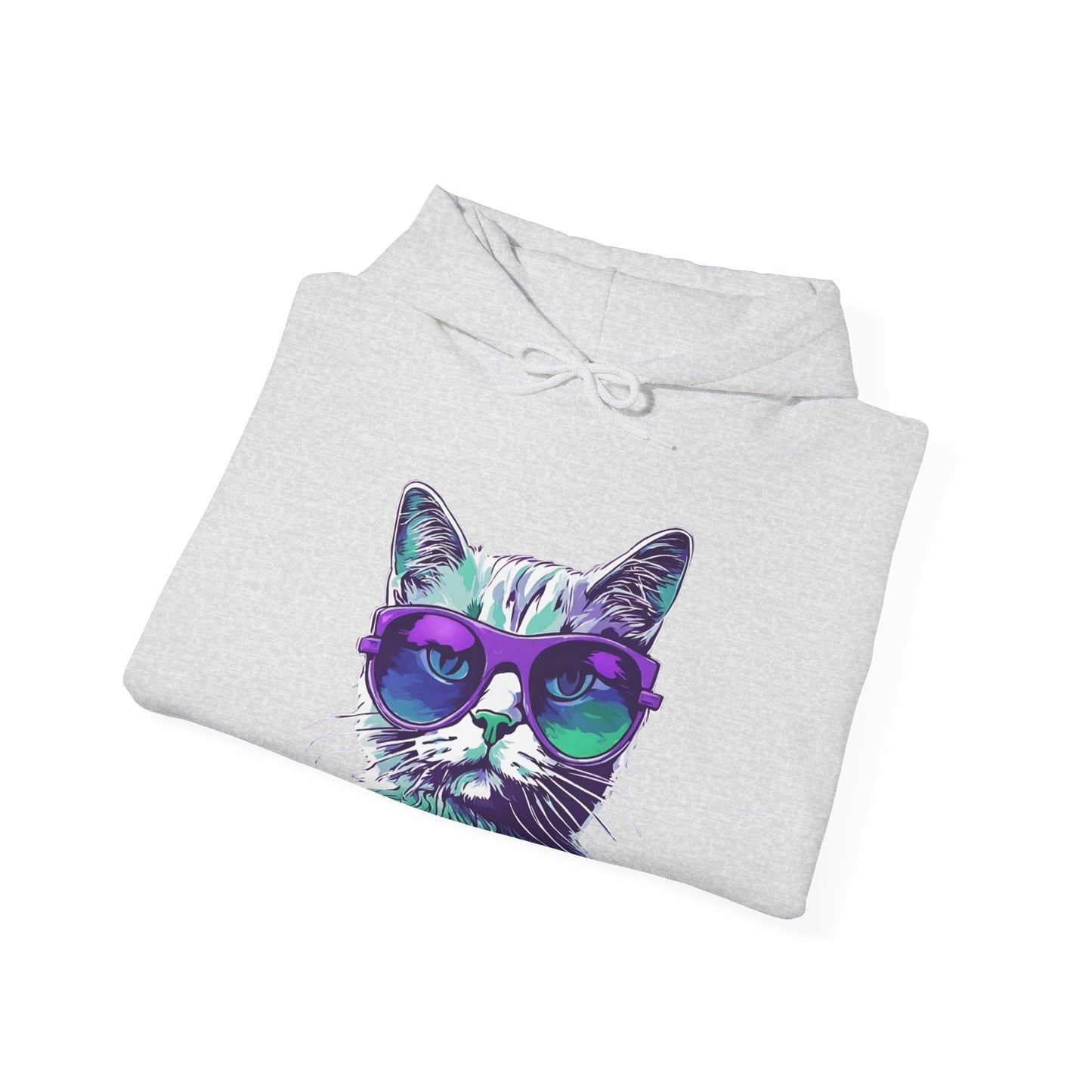 Colourful Cat Hoodie, Hoodie for Women, Women's Hoody, Cat Clothing for Women.