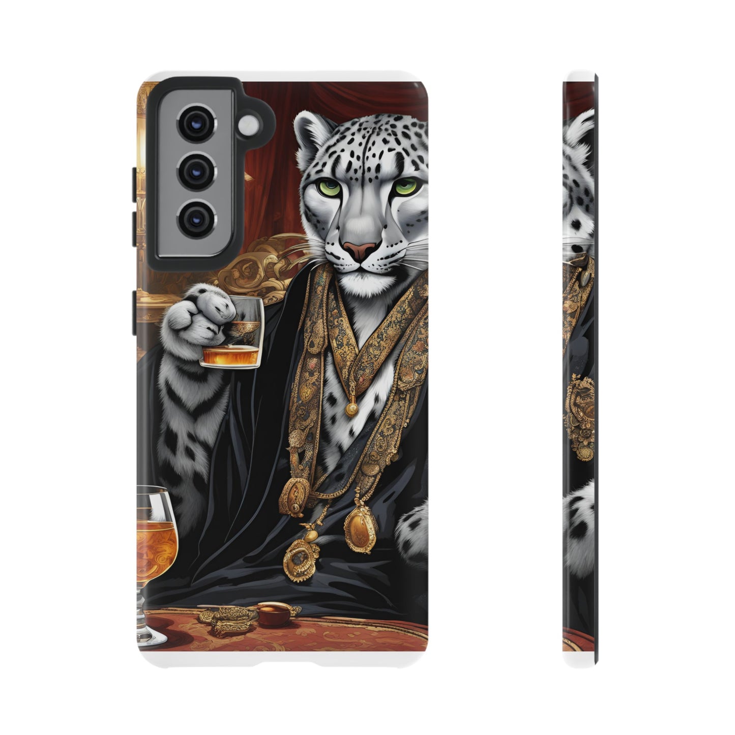 Hard Phone Case Whimsical Leopard Cat Phone Case, iPhone 15 14 13 , Samsung Galaxy Pixel Case,Cat Lover Gift, Gift for him,Gift for her