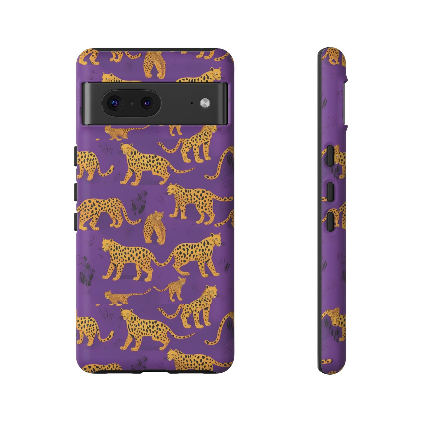 Hard Phone Case Purple Leopard, iPhone 15, 14,13,12,11,X Google Pixel, Samsung Galaxy